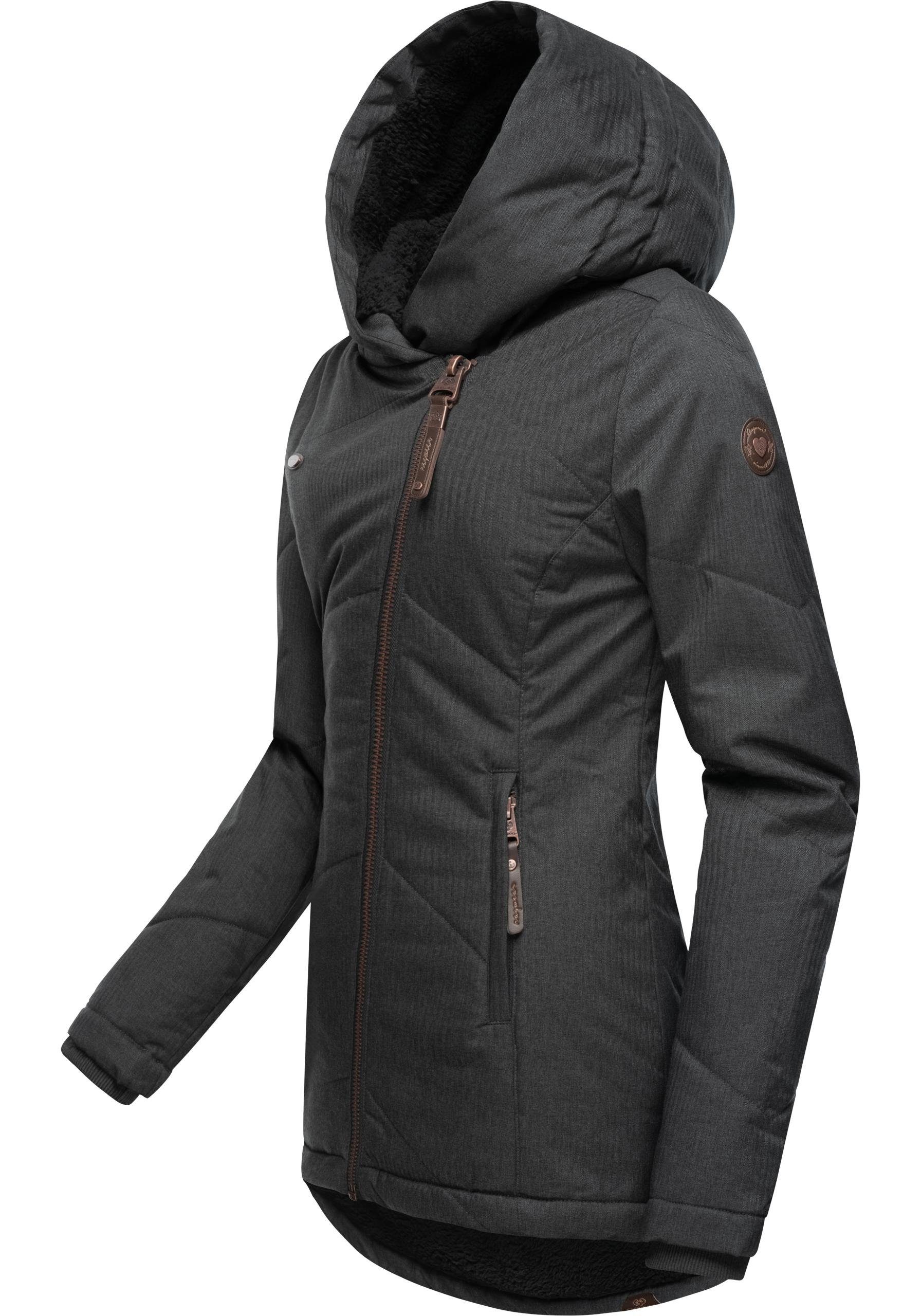 sportliche, gefütterte Ragwear Outdoorjacke m. Gordon Winterjacke dark Kapuze