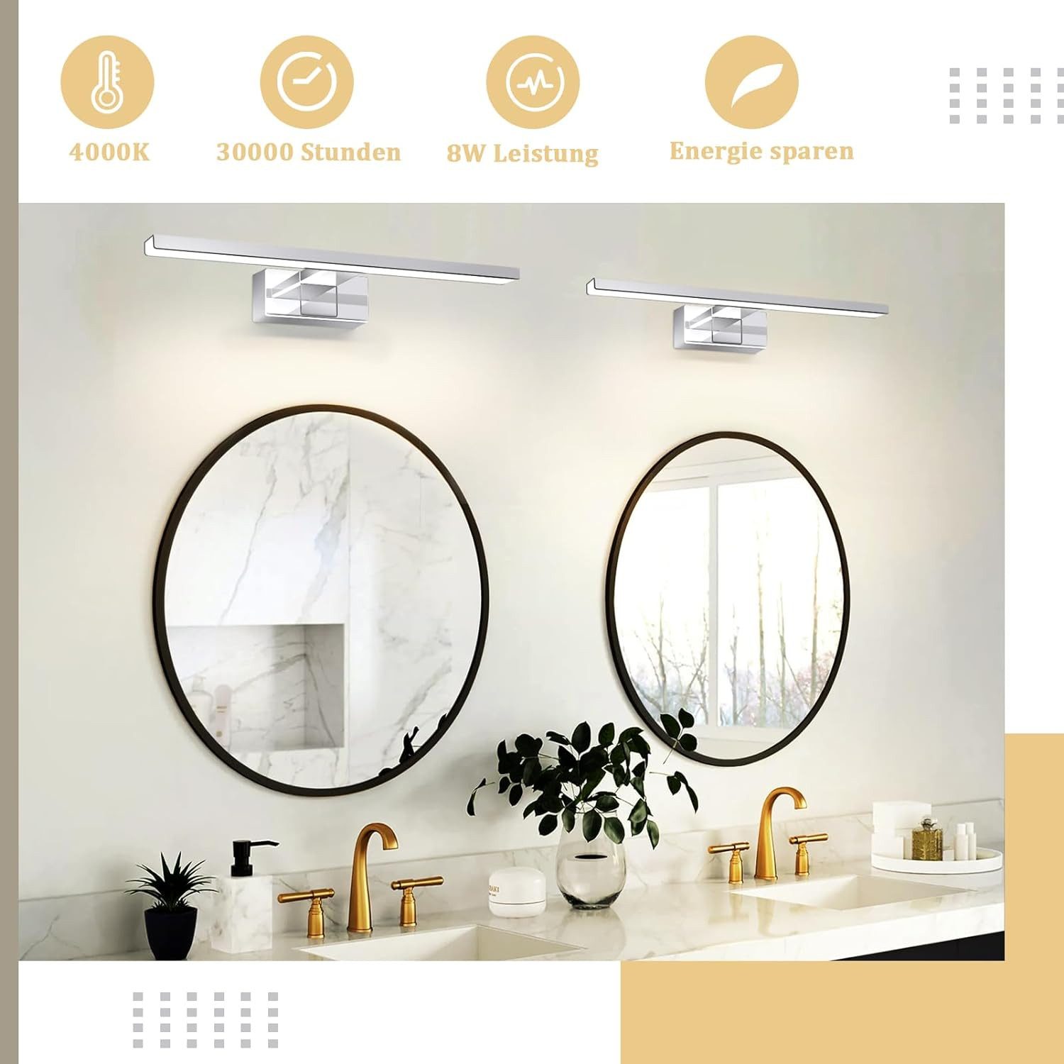 Nettlife LED Spiegelleuchte Bad Spiegellampe 12W günstig online kaufen