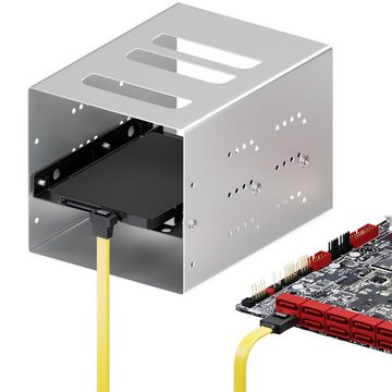 deleyCON deleyCON 0,3m SATA 3 Datenkabel mit Clip - 1x Winkel 90° Grad - S-ATA Computer-Kabel