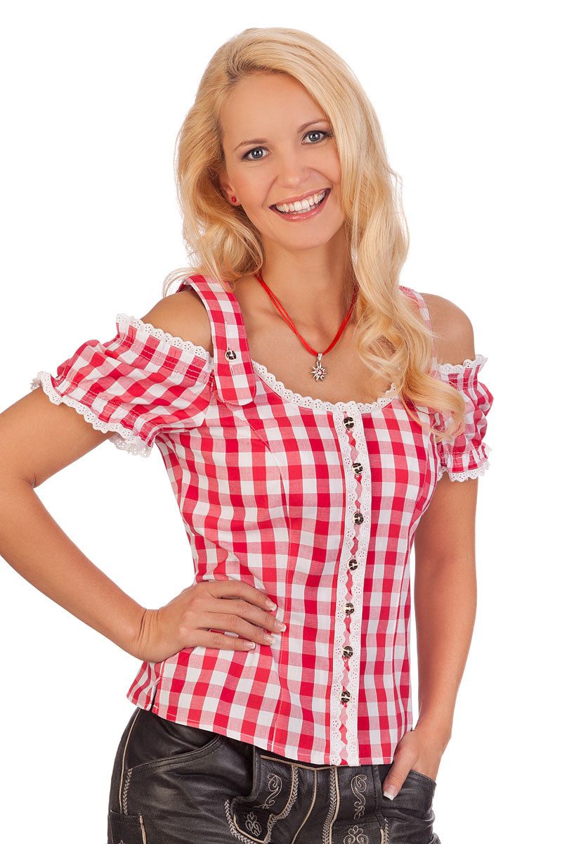 Spieth & Wensky Trachtenbluse Trachtenbluse - SIERRA - rot, grün günstig online kaufen