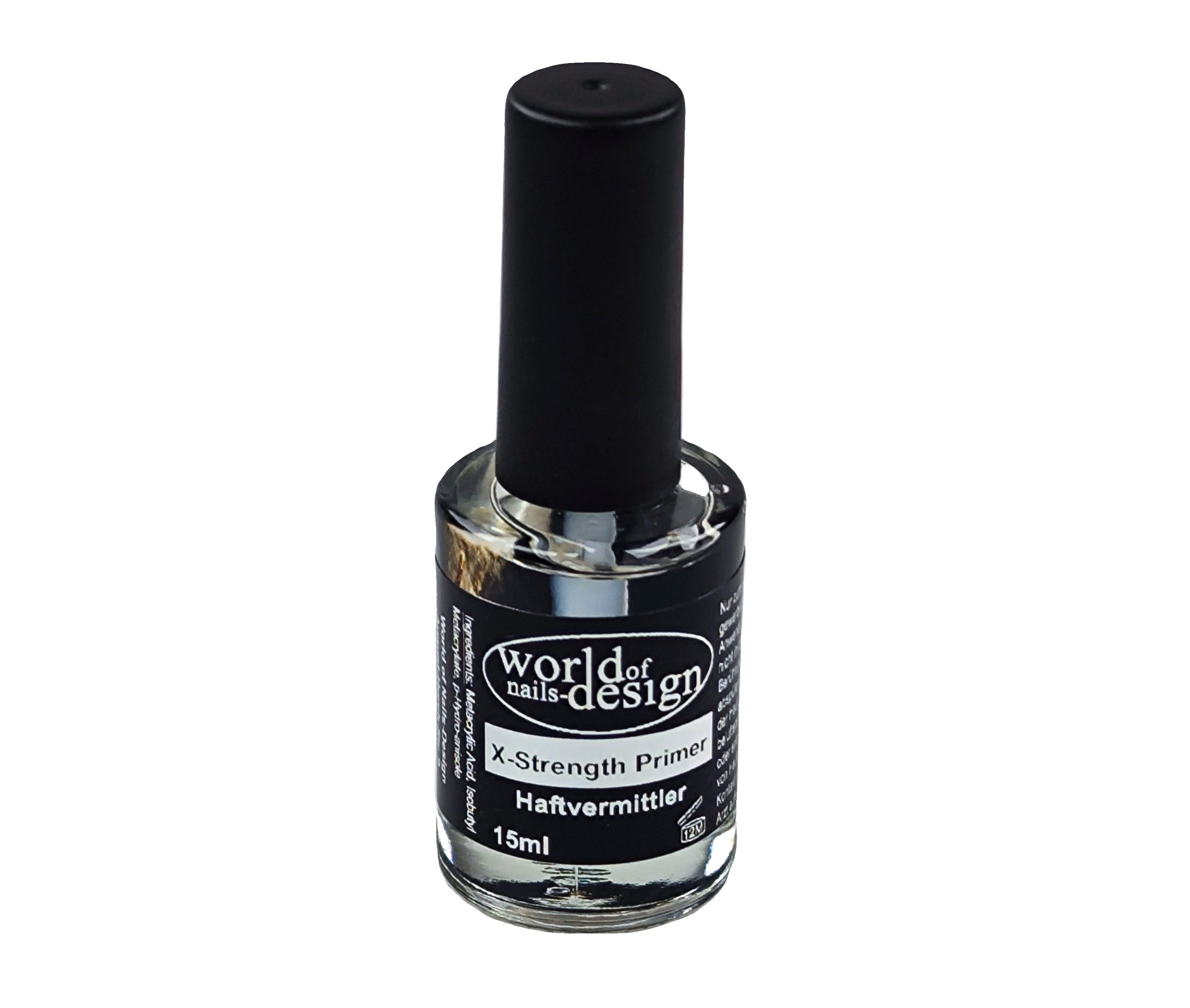 World of Nails-Design Nageldesign Zubehör 15 ml Haftvermittler, X-Strength Primer, säurearm für alle Modellagen, säurearm