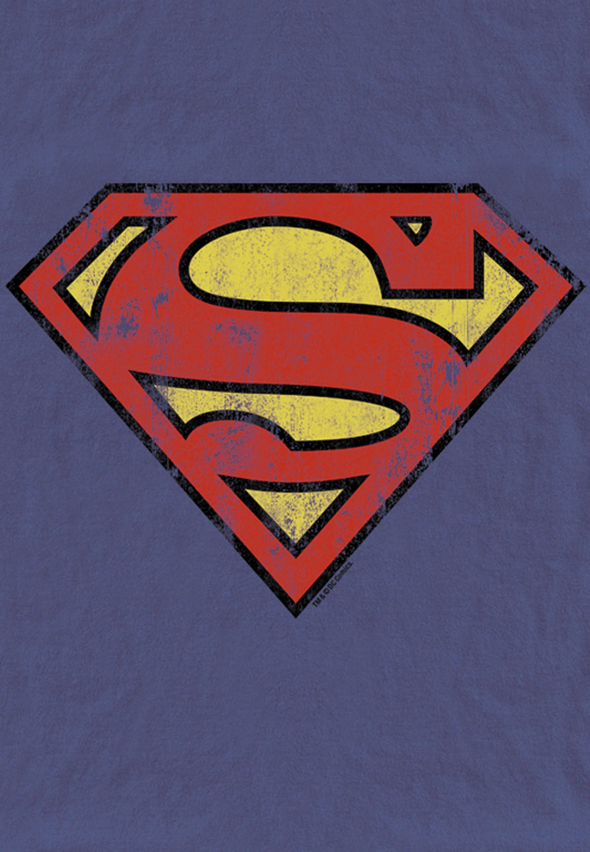heldenhaftem mit Vintage-Print T-Shirt LOGOSHIRT Superman