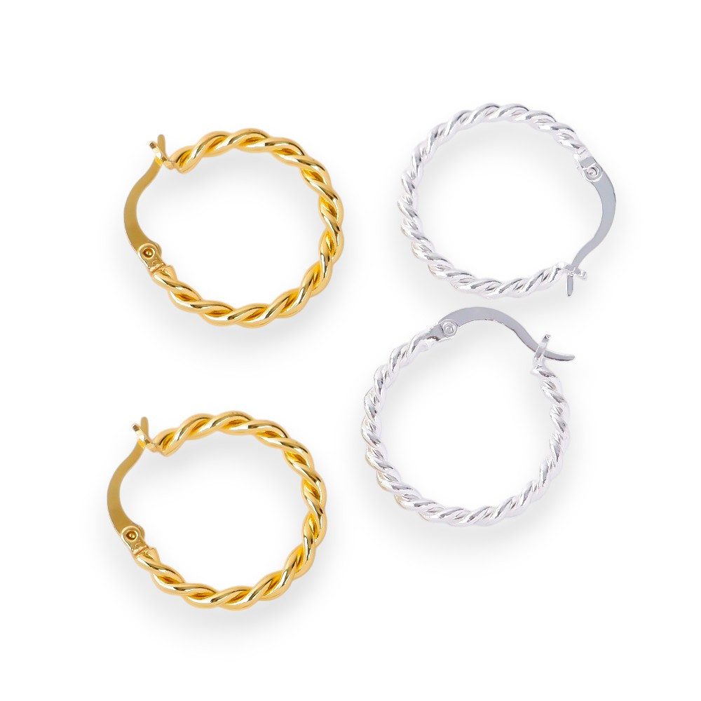 SHELAGO Paar Creolen Damen Ohrringe - Twisted Creolen für Damen - Gold- ode günstig online kaufen