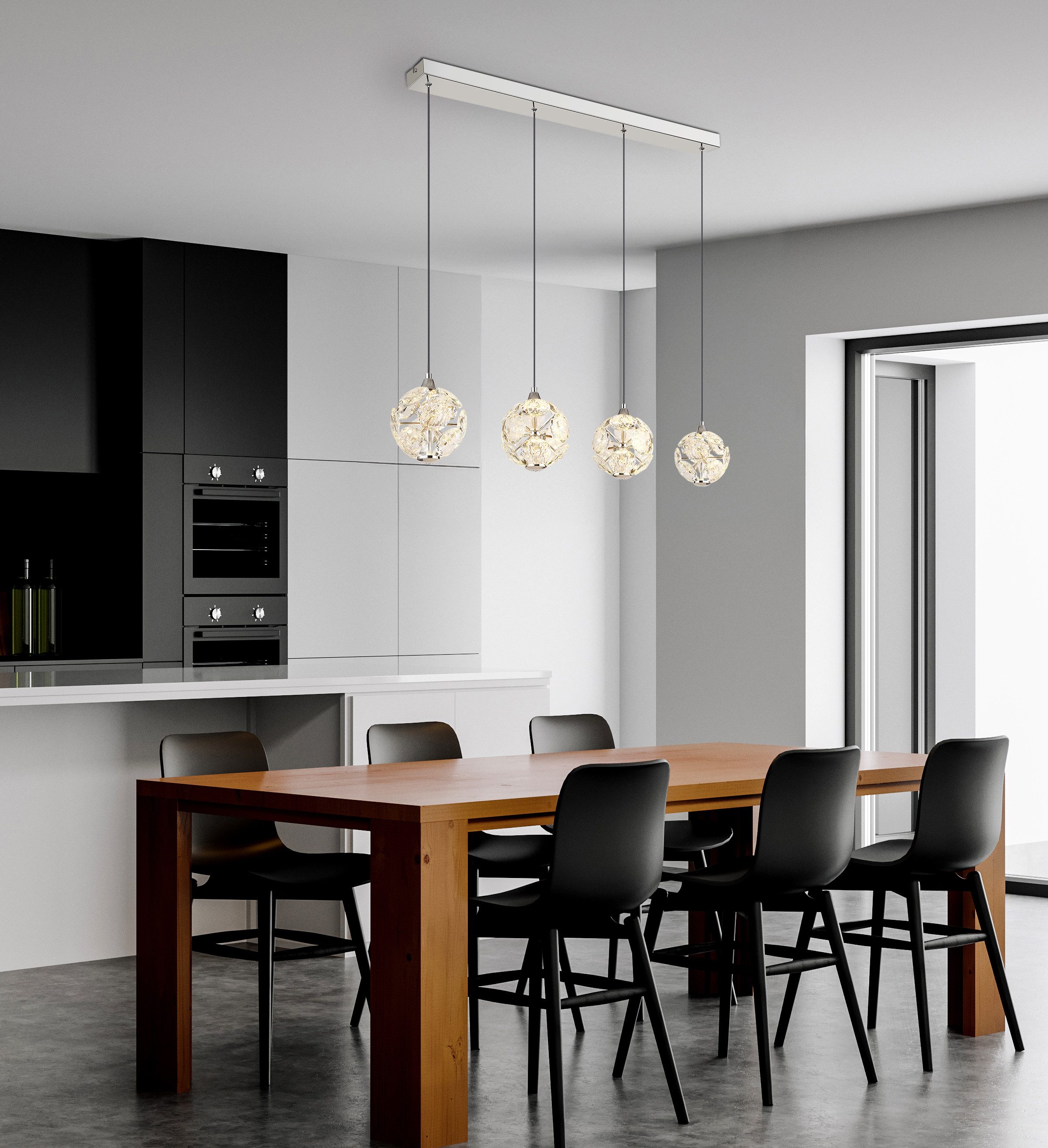 GLOBO LIGHTING Hängeleuchte VIRINA, LED fest integriert, Warmweiß, Hängelampe Esszimmer-Leuchte Esstischleuchte Wohnzimmer
