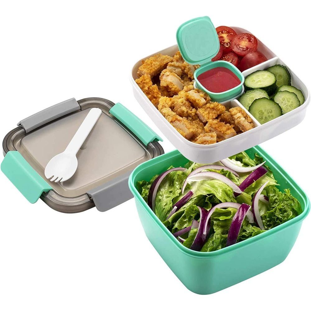Getrenntem Jormftte mit Dressing Töpfe Salatbehälter Lunchbox