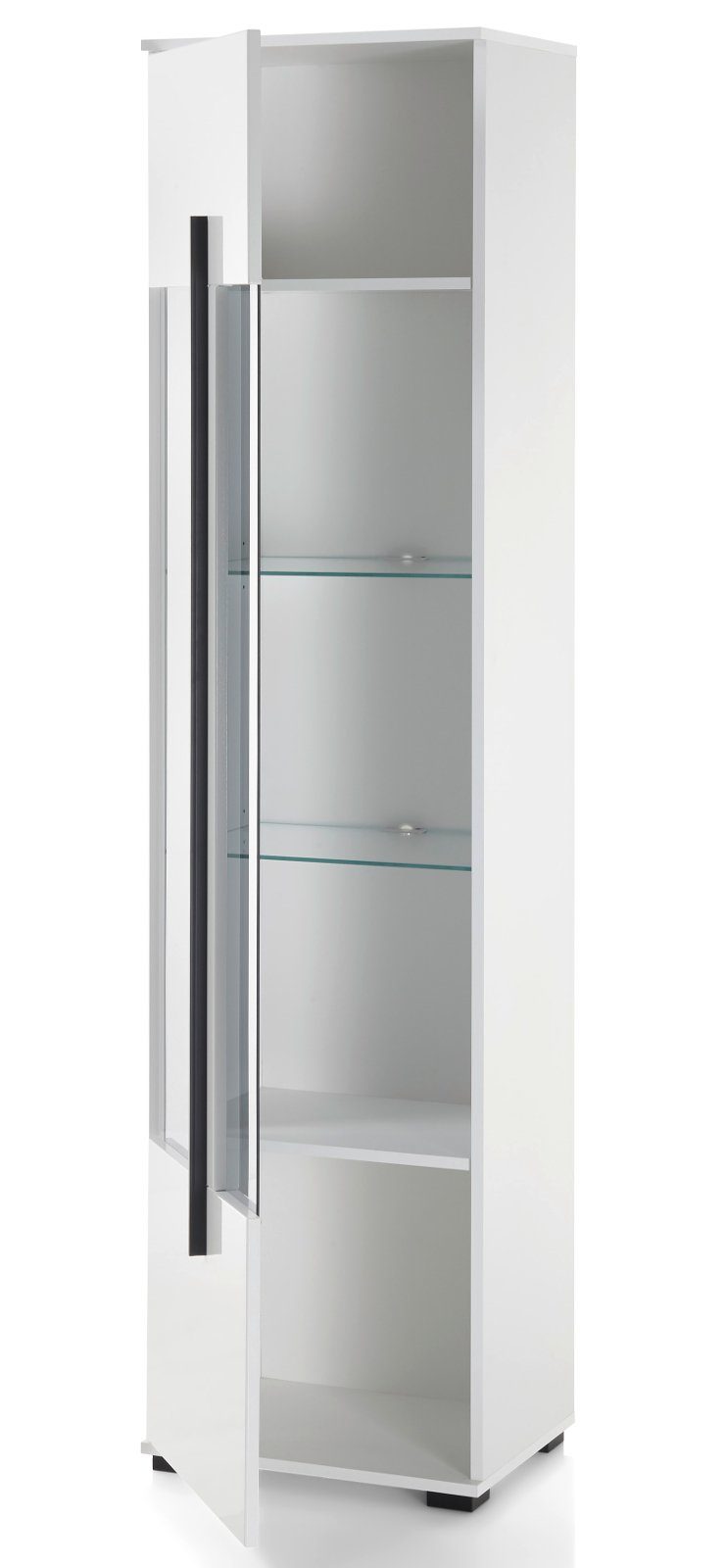 IMV Hochschrank Design-D Hochglanz, 45 x Stauraum in mit viel 200 (Badschrank cm) weiß
