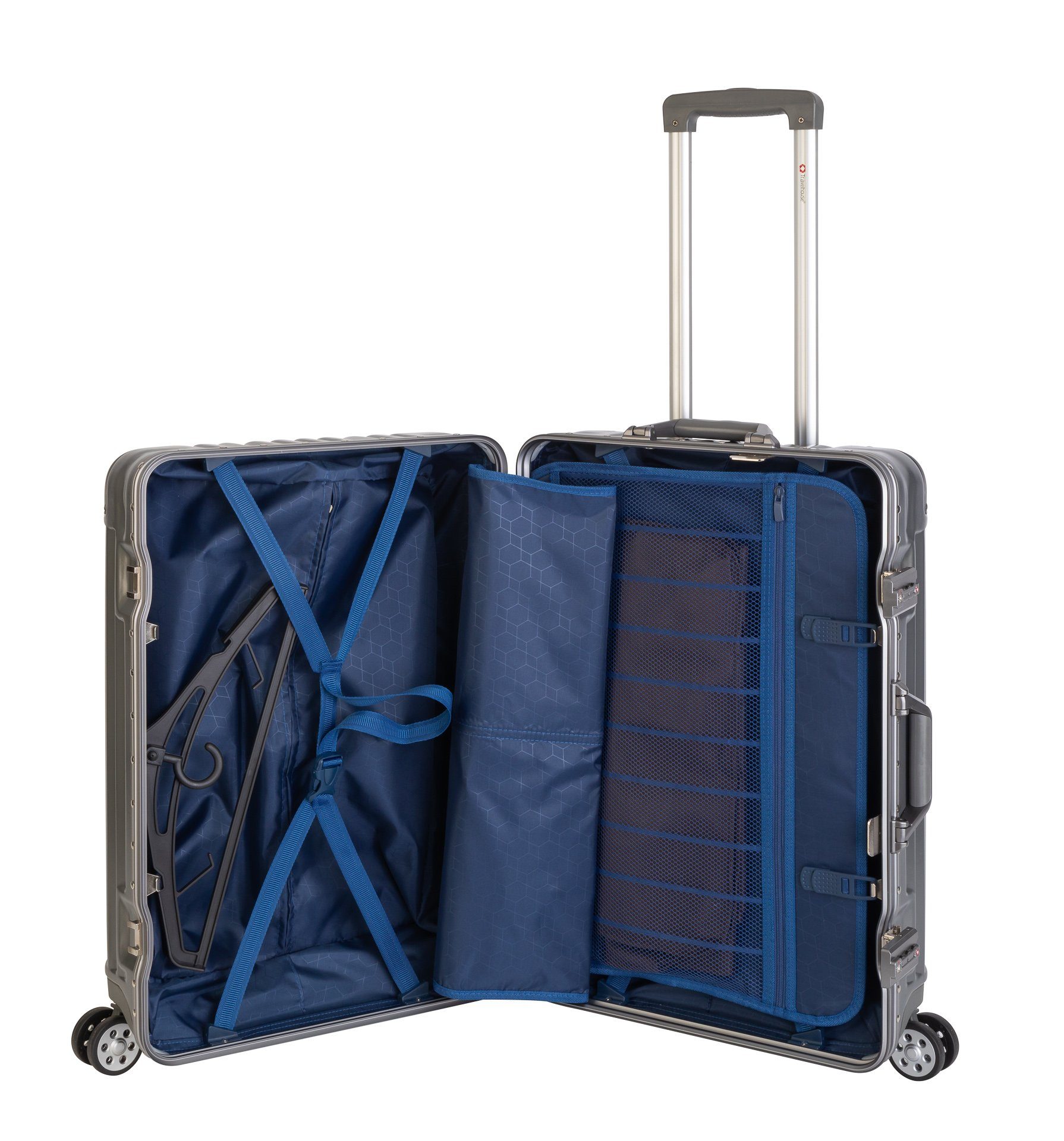 Travelhouse Hartschalen-Trolley London, 4 Rollen, Polycarbonat-Hartschale Aluminium-Rahmen TSA-Schloss Schnappverschluss