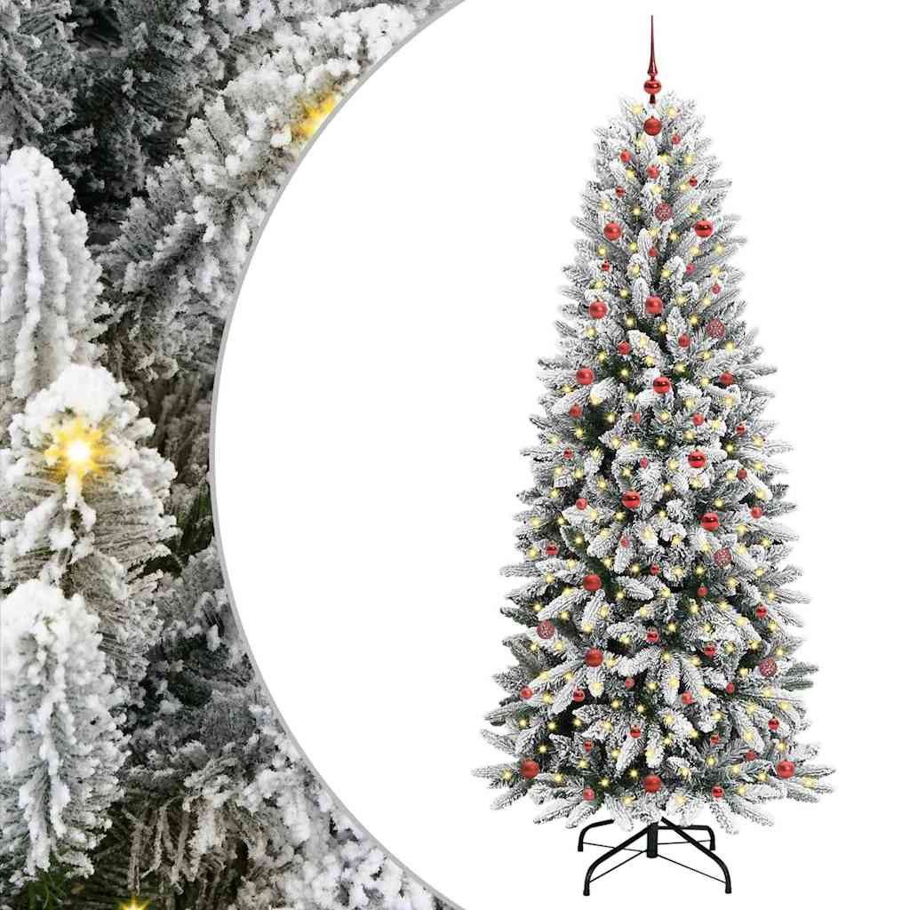 vidaXL LED Baum Künstlicher Weihnachtsbaum mit 300 LEDs mit Ständer Weiß 240 cm