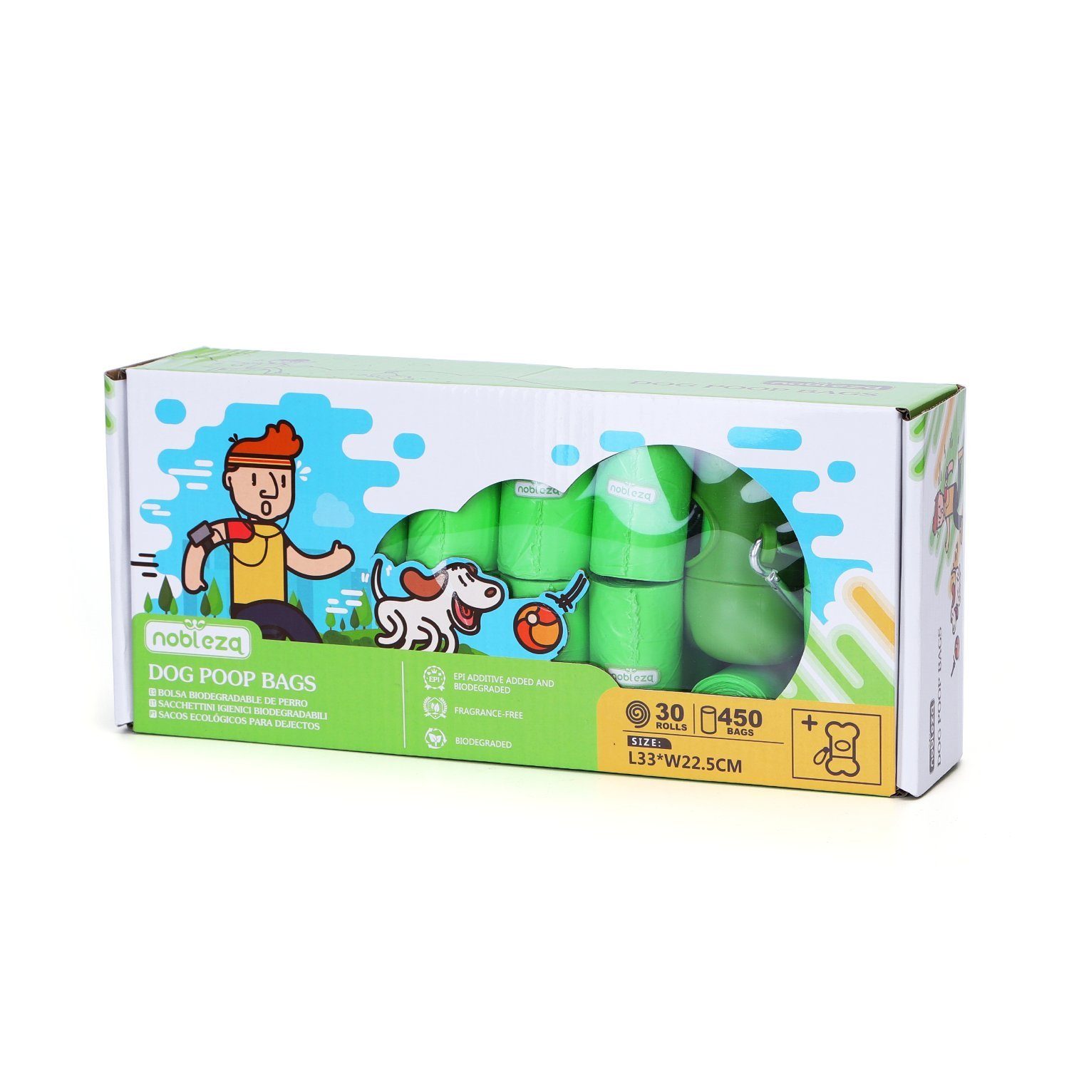 nobleza Müllbeutel Abbaubarer Müllbeutelspeicher Set Kotbeutel, für Hunde