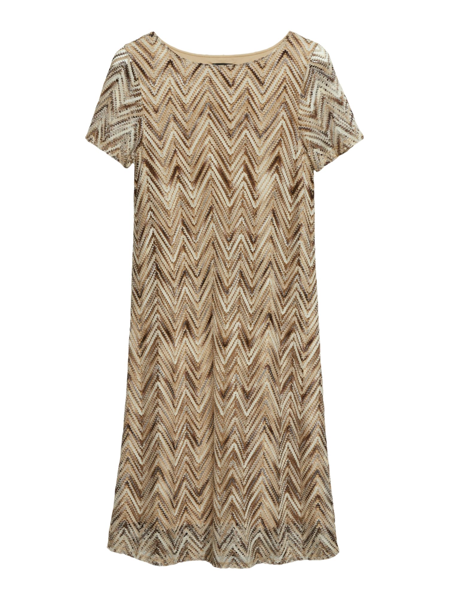 s.Oliver BLACK LABEL Partykleid natur,Casual,Polyester,Gestreift,U-Boot,Kurz,Gerade