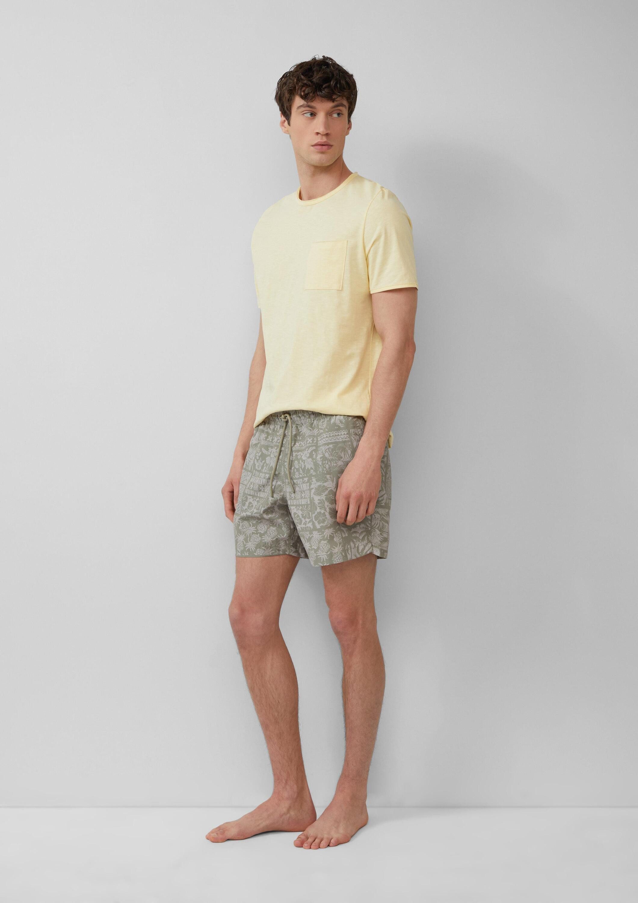 s.Oliver Badehose Badehose Badeshorts mit All-over-Print und Eingrifftaschen