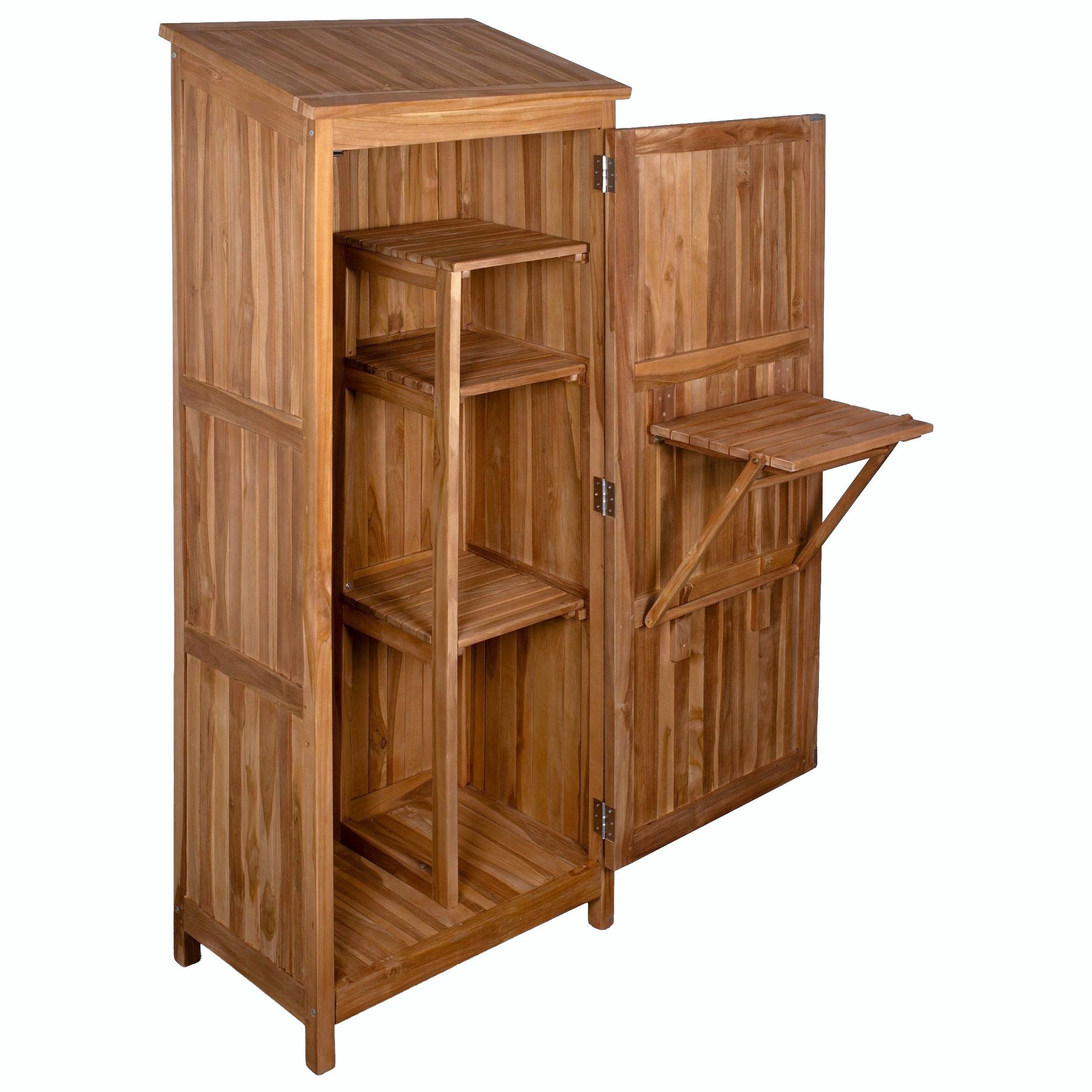 MR.DEKO Garten-Geräteschrank Gartenschrank Swansea Teak 192 x 86 x 56 cm