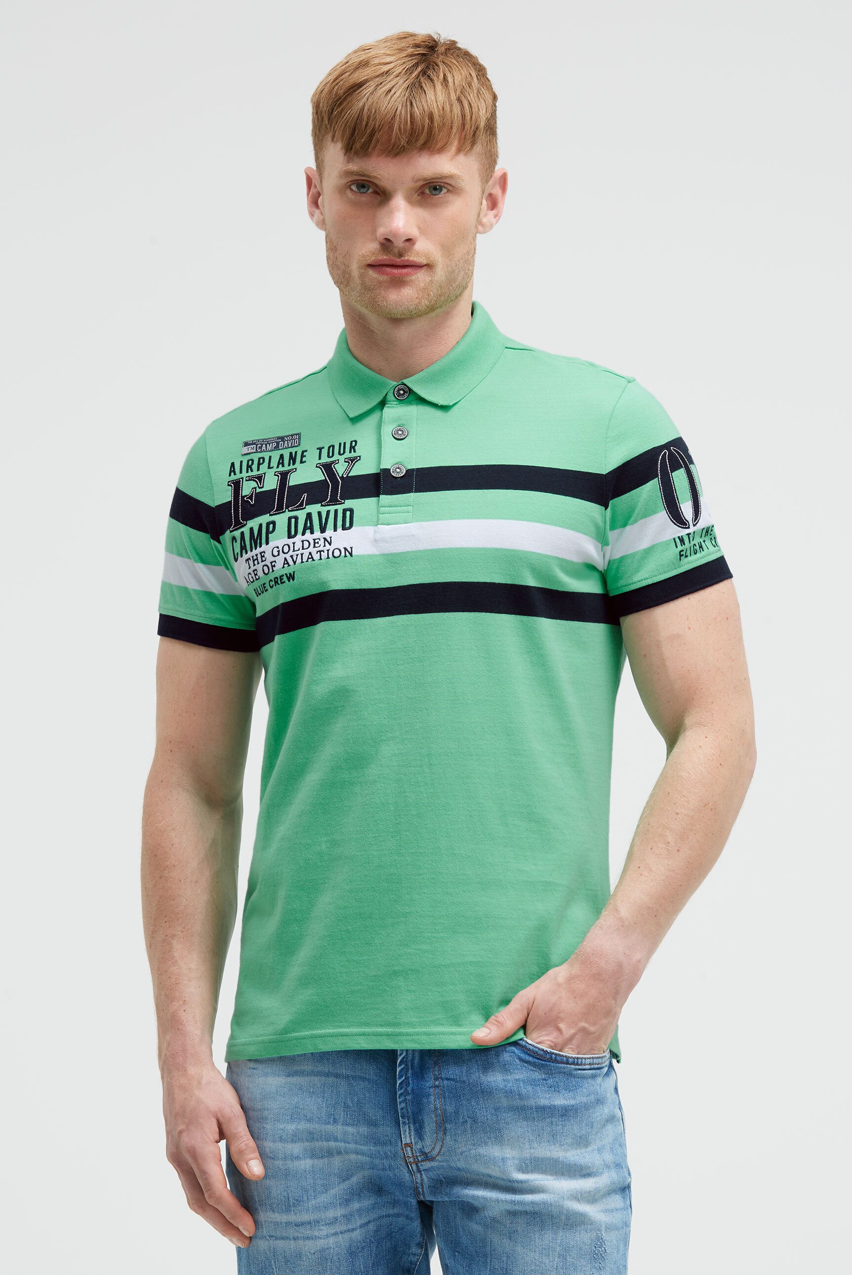 CAMP DAVID Poloshirt mit Stickerei günstig online kaufen
