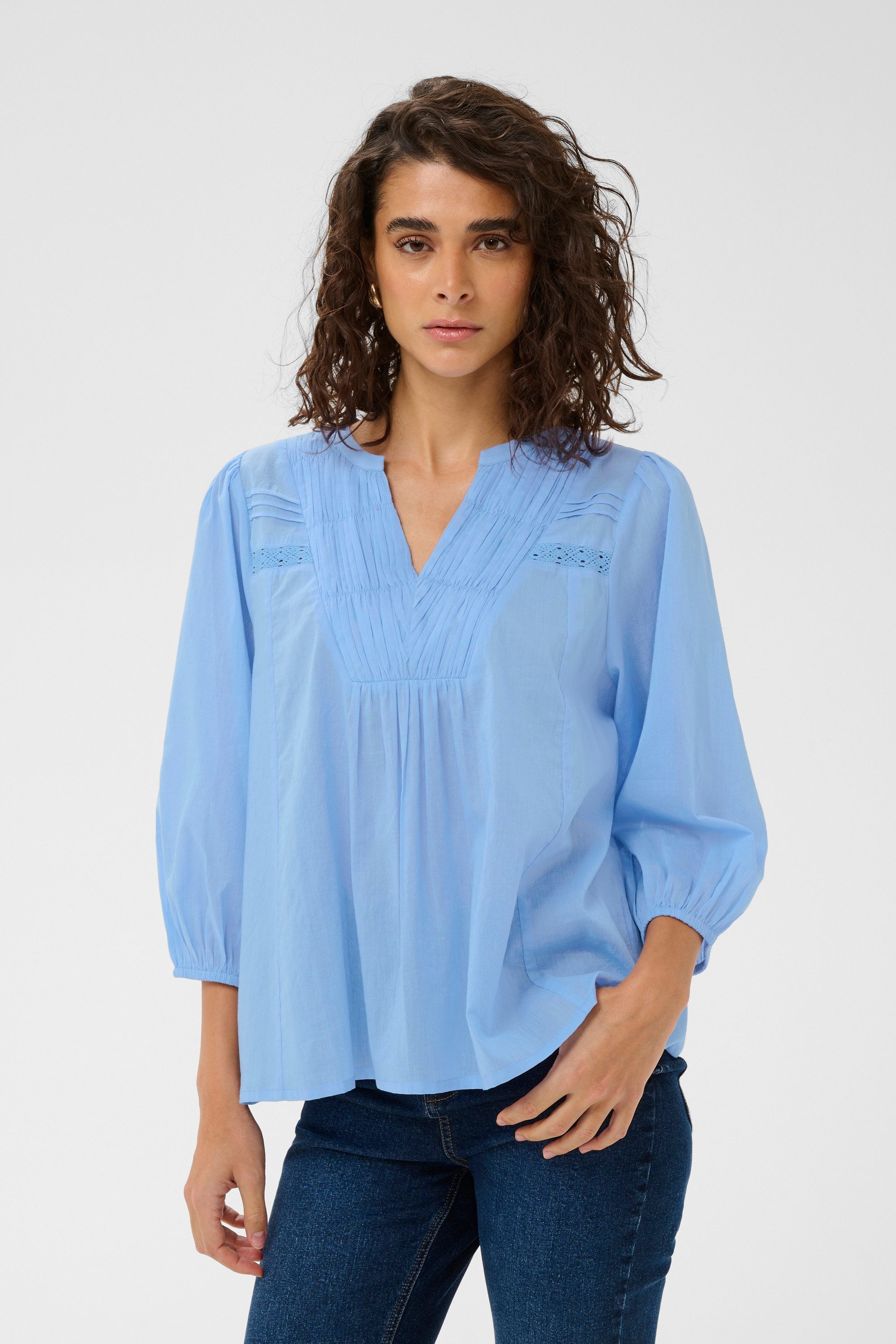 KAFFE Kurzarmbluse Kurzarm-Bluse KAkarli