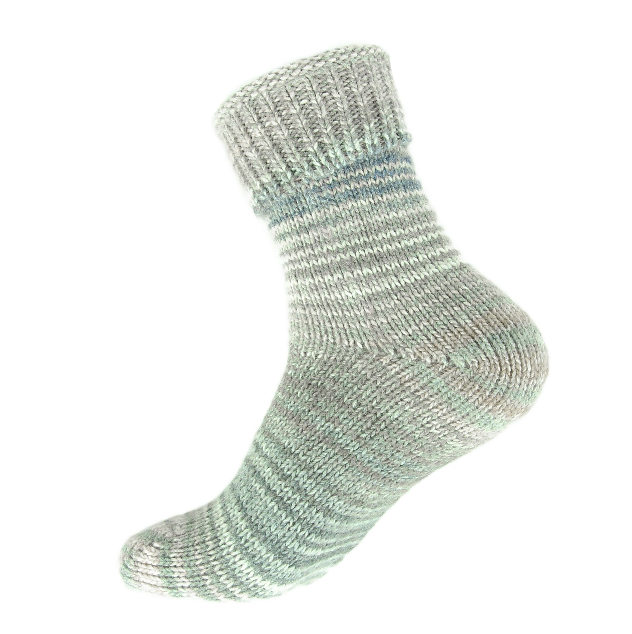 alpengoa Umschlagsocken Stricksocken Grau-Blau