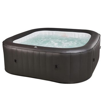 BRAST Whirlpool BRAST Whirlpool aufblasbar 'Vito' 6 Personen, (185x185x68cm, In- Outdoor Pool), inkl. Aufblasfunktion Abdeckung Timer Heizung