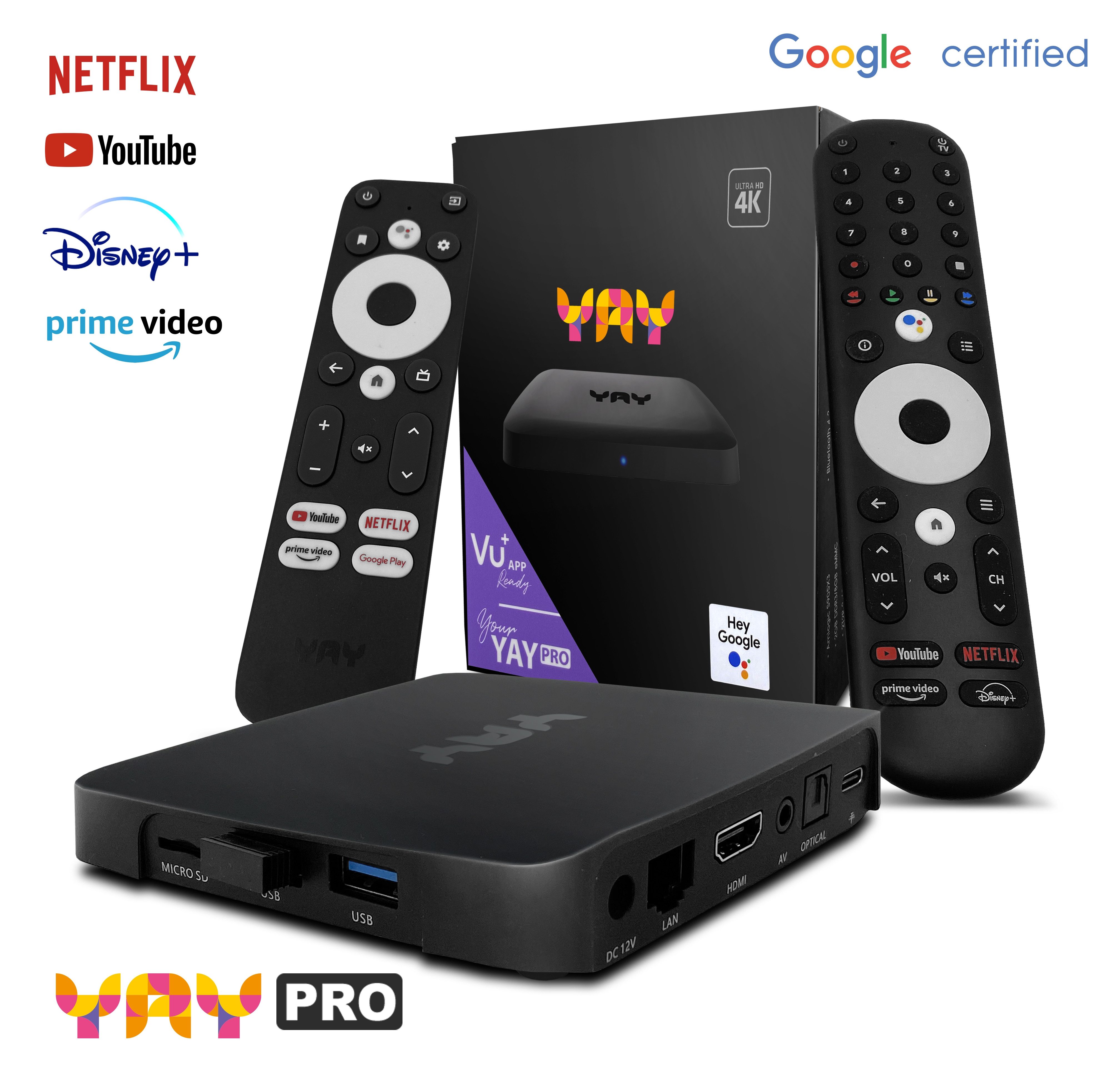 VU+ Streaming-Box VU+ YAY GO PRO Android TV 4K UHD Streaming Box