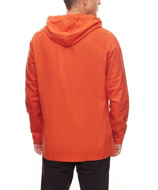 TERRA LUNA Langarmhemd TERRA LUNA Herren Hemd-Jacke Bio-Baumwoll-Hemd mit Kapuze Phobos Kapuzen-Shirt Orange
