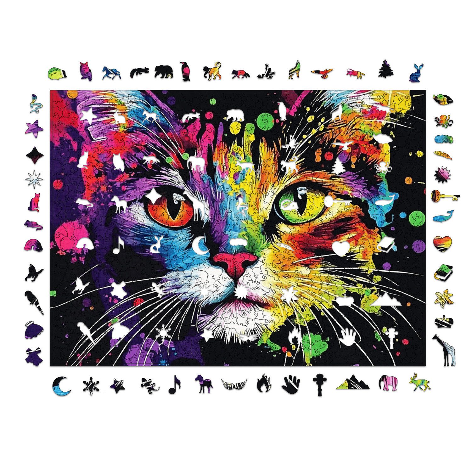 MagicHolz Puzzle MagicHolz Bunte Katze Holzpuzzle, 1000 Puzzleteile günstig online kaufen