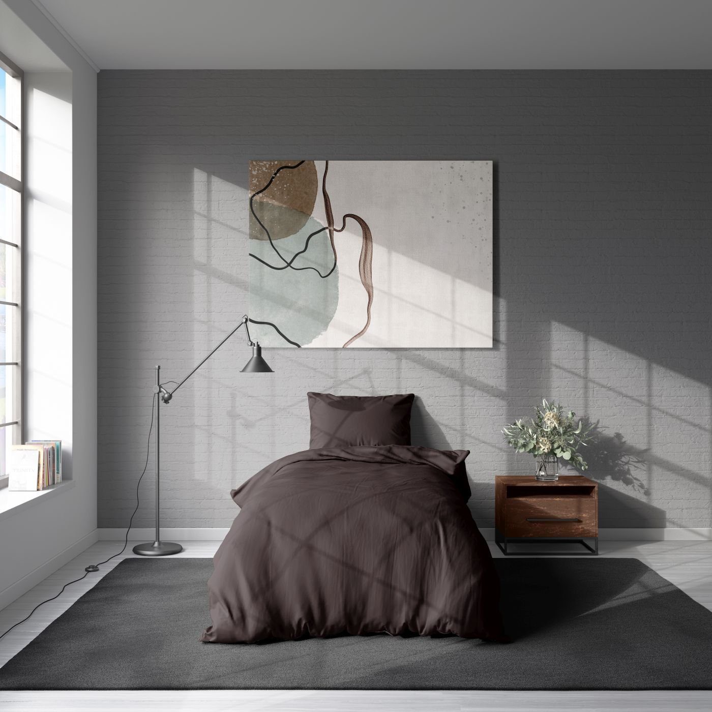 soma Bettwäsche Set Renforcé 135x200 Baumwolle uni braun, Bettbezug Kopfkissenbezug Set kuschelig weich hochwertig – Bild 3 von 5