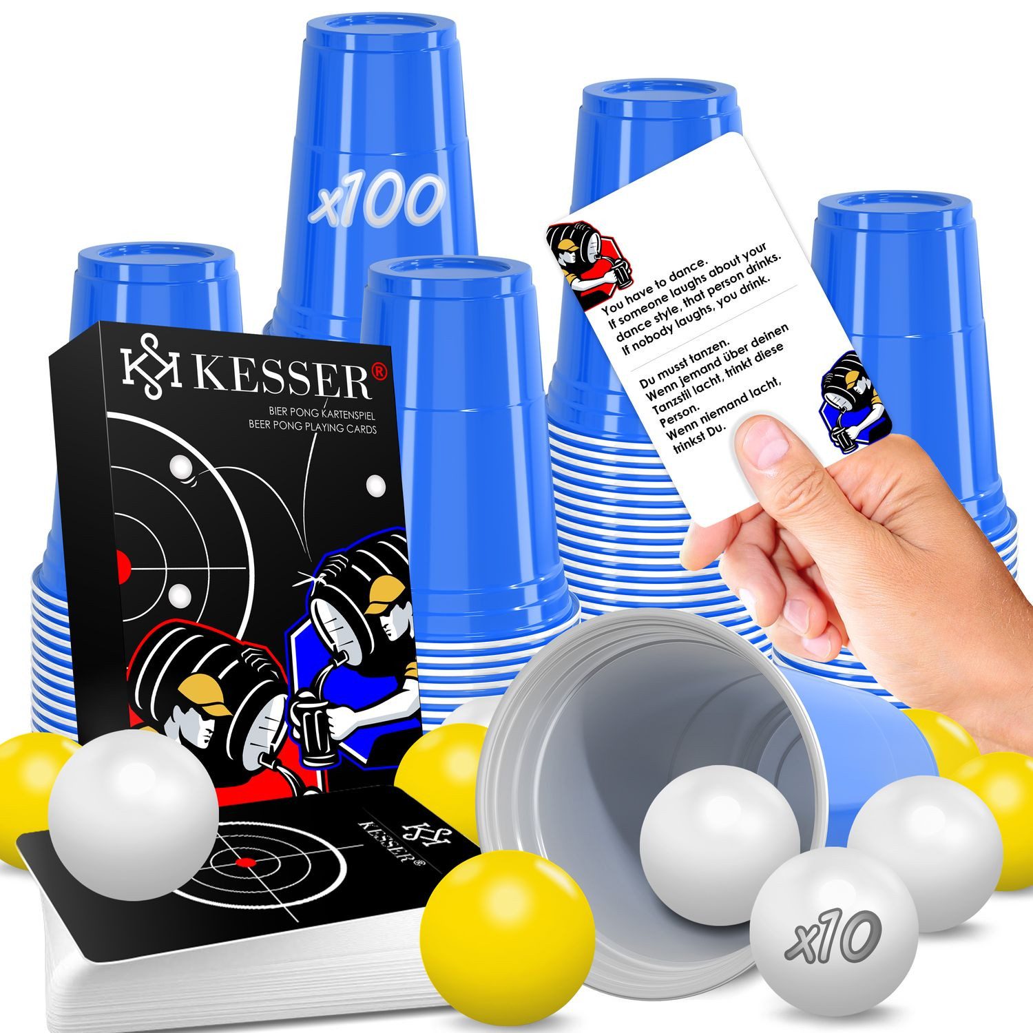 KESSER Klapptisch, Beer Pong Becher Set mit Kartenset 54 Karten, Bierpong günstig online kaufen