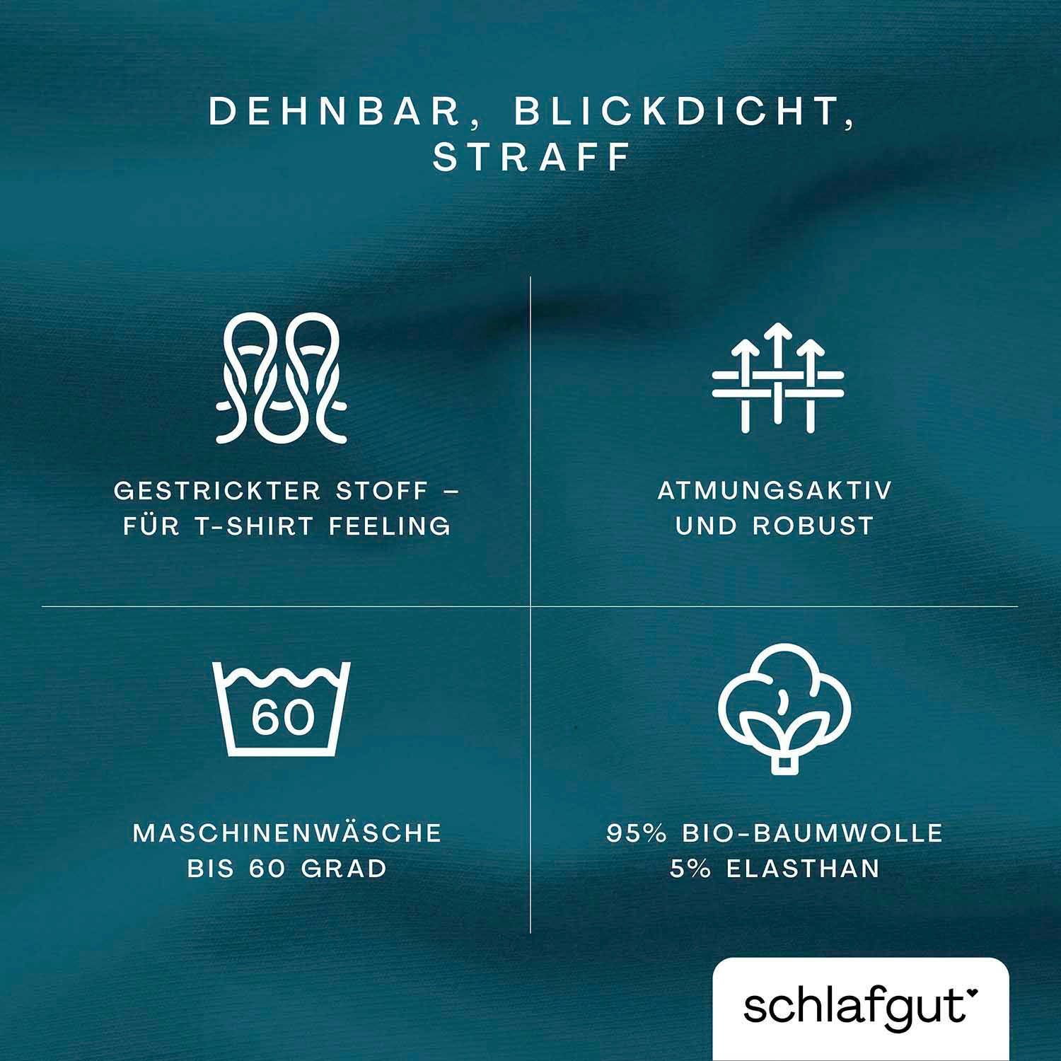 Schlafgut Spannbettlaken PURE Bio-Baumwolle mit Elasthan, 170 g/m², Bettlaken, Spannbetttuch, Jersey, Gummizug: rundum, (1 Stück), PREMIUM Laken für Matratzen b – Bild 3 von 5