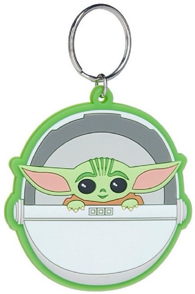 Disney Schlüsselanhänger Babyyoda Star Wars The Mandalorian Baby Yoda 13 cm Raumschiff (1-tlg), Schlüsselanhänger Haustierschlüsselanhänger Geschenk Hund Frau Herren