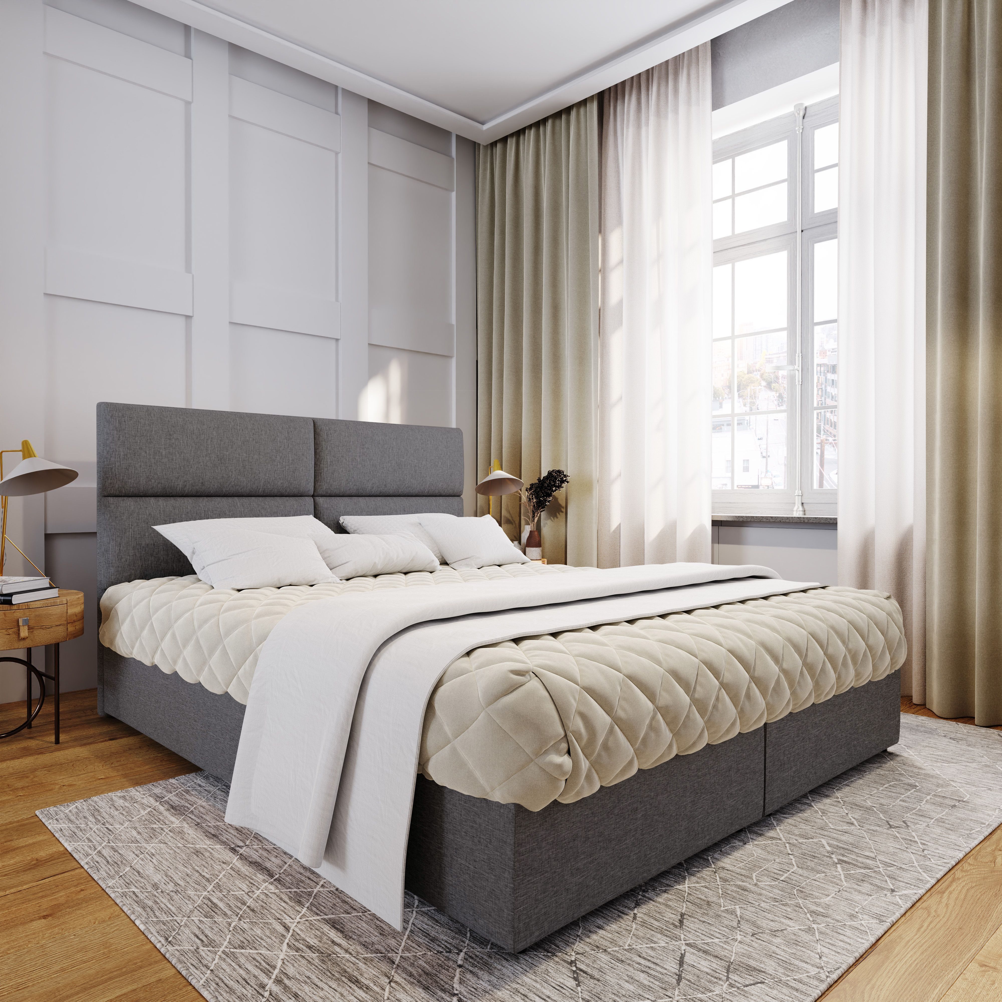 Masseno Boxbett LONIS 180x200 cm mit Bonell Matratze und Topper