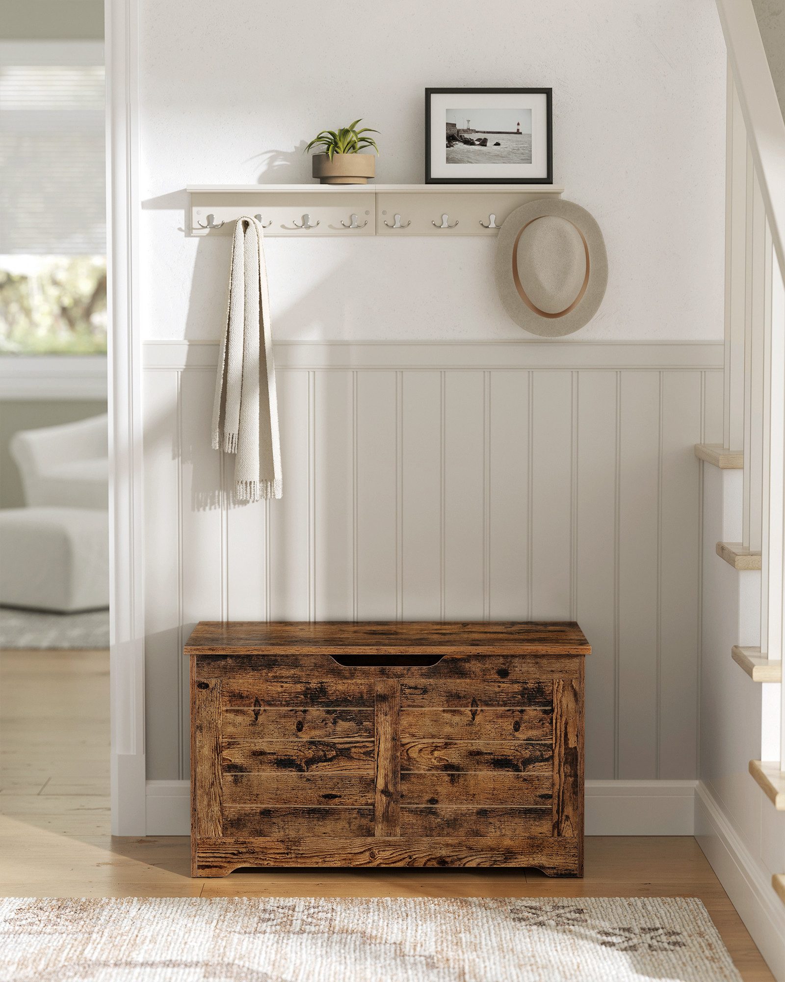 VASAGLE Sitzbank, Spielzeugtruhe, 80/100 (Länge) x 40 x 46 cm günstig online kaufen