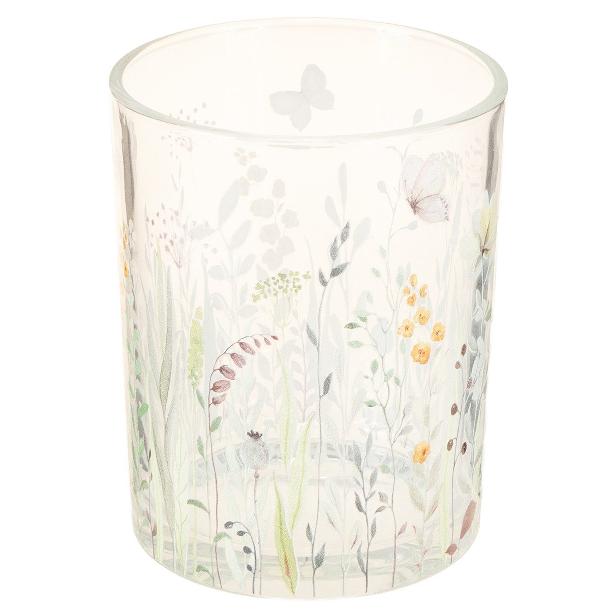 Florists Products Windlicht Windlicht Glas Schmetterlingsdesign für stimmungsvolle, 2 Stück