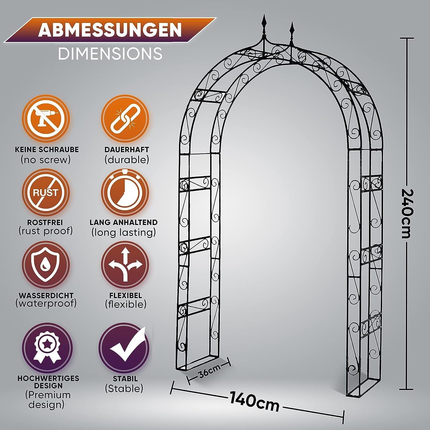 Defactoshop Rosenbogen Rosenbogen Rosensäule Gartenbogen Rankgitter günstig online kaufen