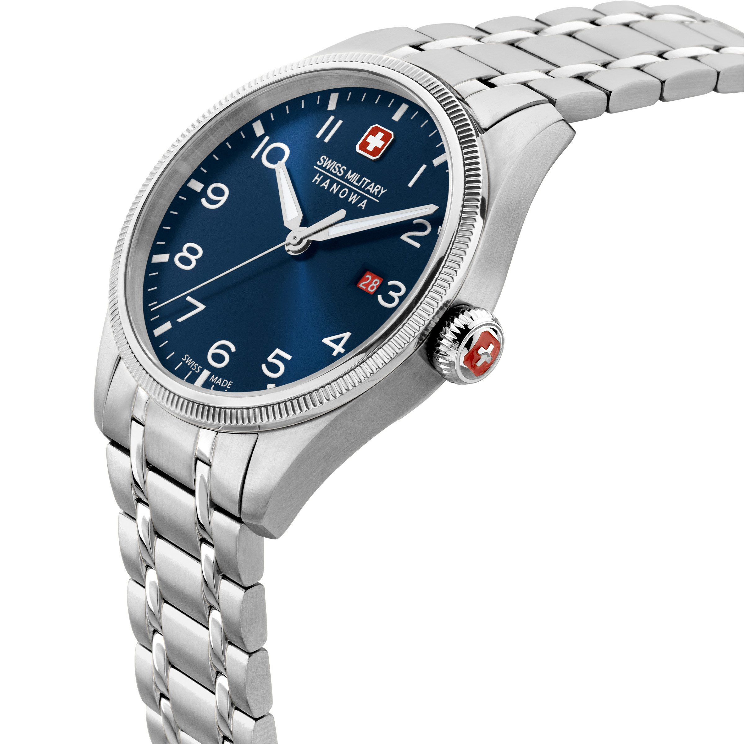 Swiss Military Hanowa Quarzuhr Thunderbolt SMWGH0000802, Armbanduhr, Herrenuhr, Swiss Made, Edelstahlarmband, analog, Tag