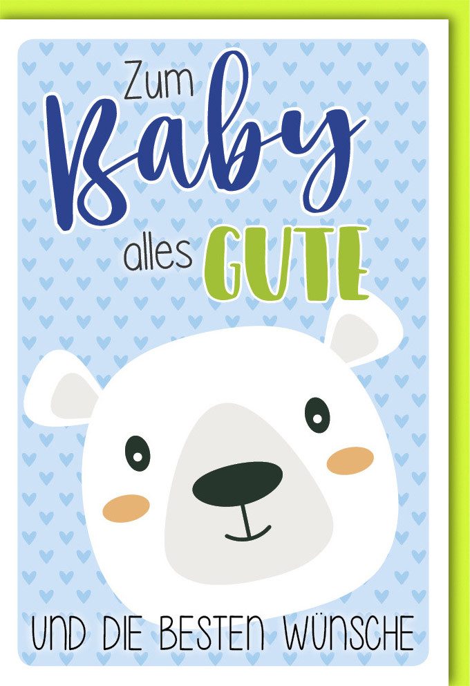 Grußkarten Geburt – Baby – Freudiges Ereignis - Karte mit Umschlag - Zum Baby