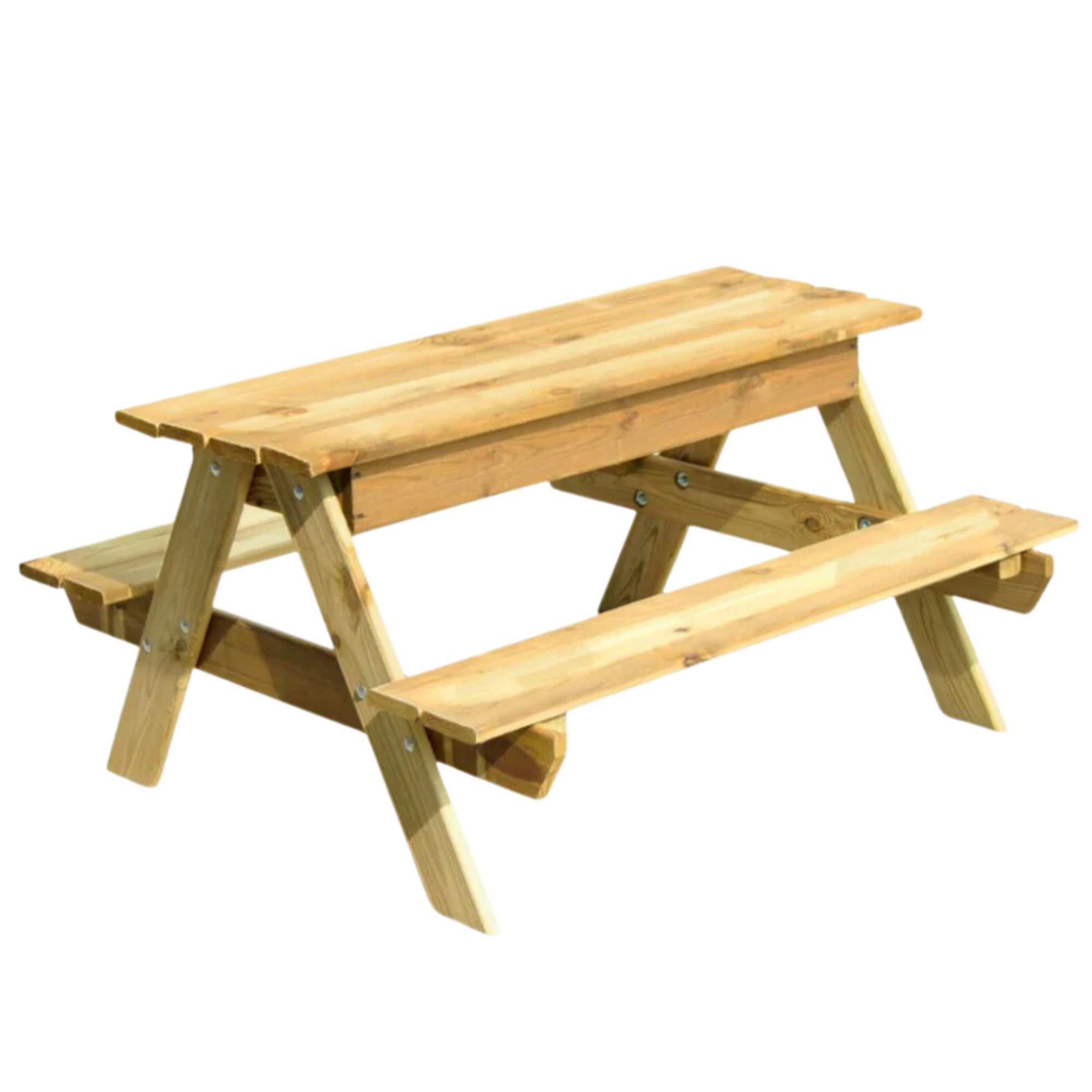 holz4home Beistelltisch Kinder-Picknicktisch Waldsee 100x40x93cm Bank & Tisch Massiv Echtholz