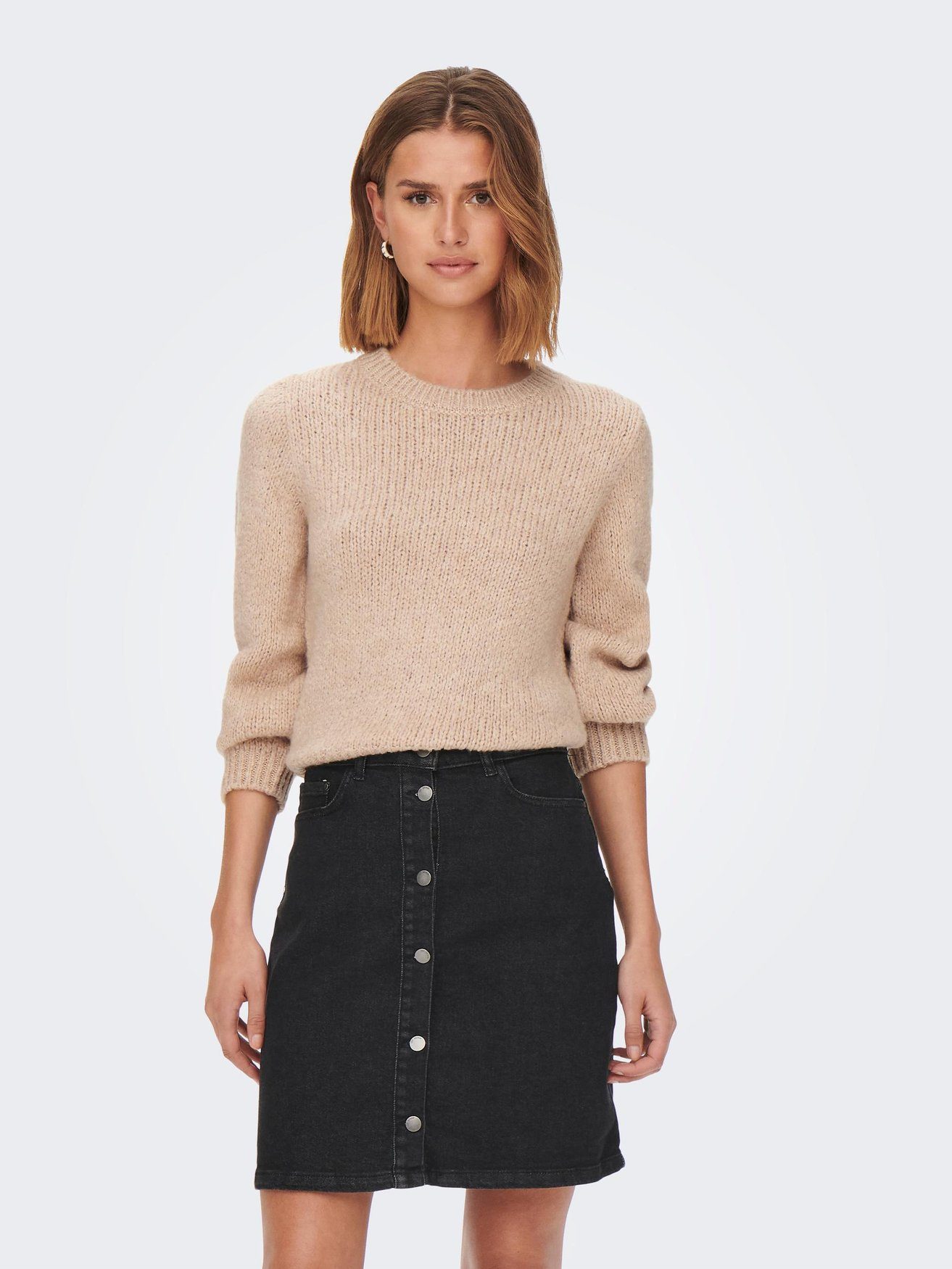 JACQUELINE de YONG Strickpullover Weicher Strickpullover Langarm Sweater JDYJOLA 6158 in Beige