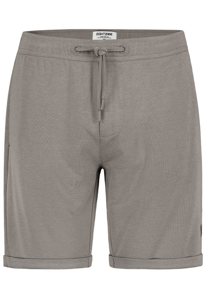 Eight2Nine Sweatshorts Tunnelzug Bund Seitentaschen Regular Fit für Herren (1-tlg) Normal Fit Einfarbig elastisch Kordelzug Casual-Style