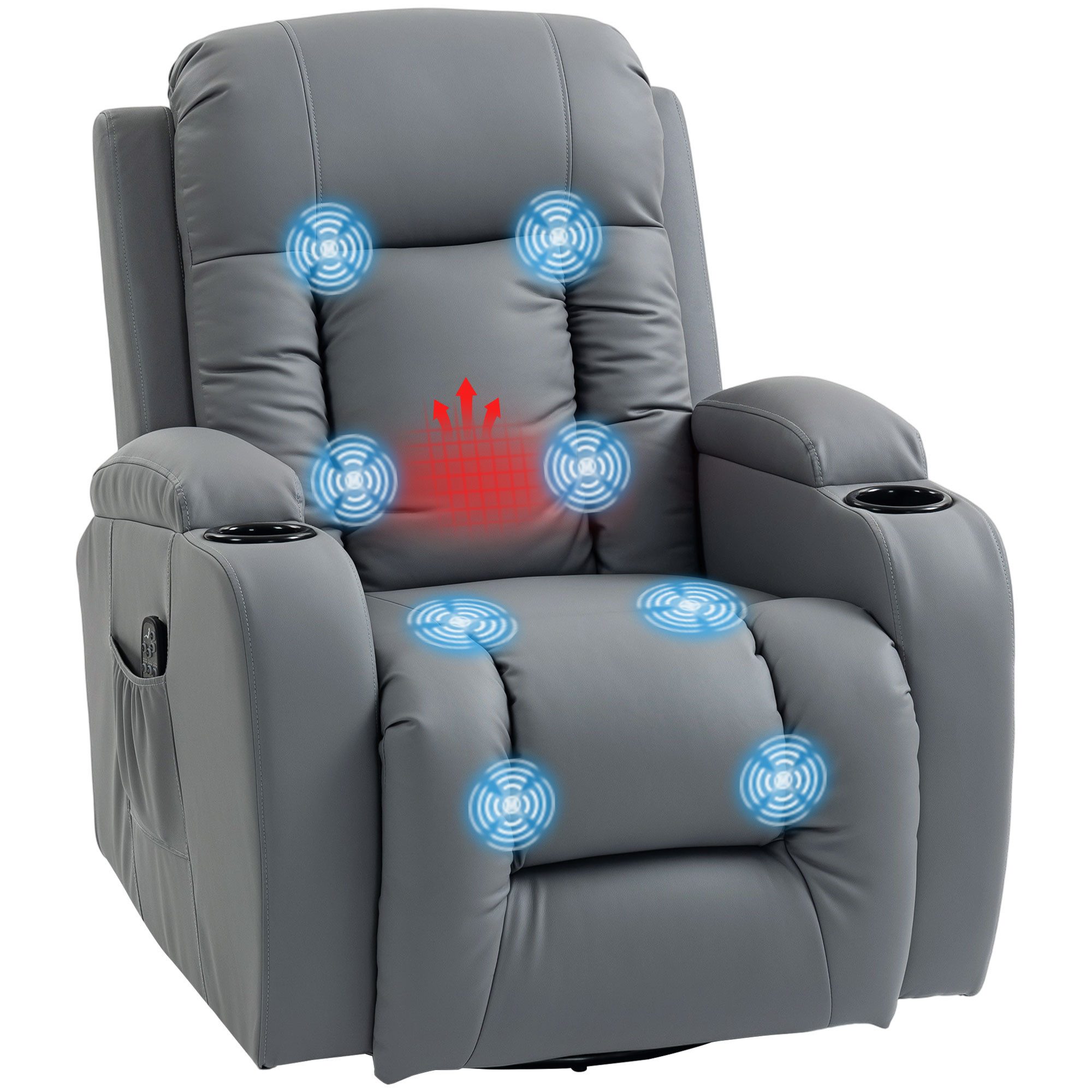 BAYMATE Massagesessel Elektrisch verstellbarer Massagesessel mit Fernbedienung (Stoffbezug, 91 x 93 x 103 cm, Braun)