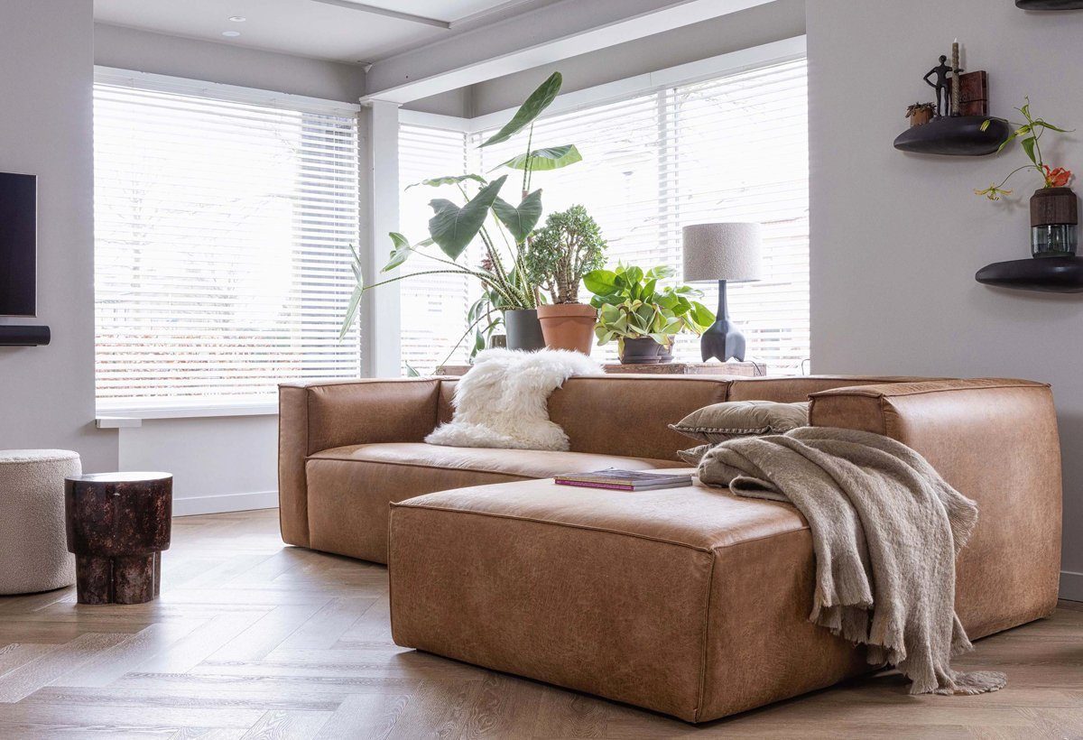 Maison ESTO Ecksofa BENNO recyceltes Leder günstig online kaufen