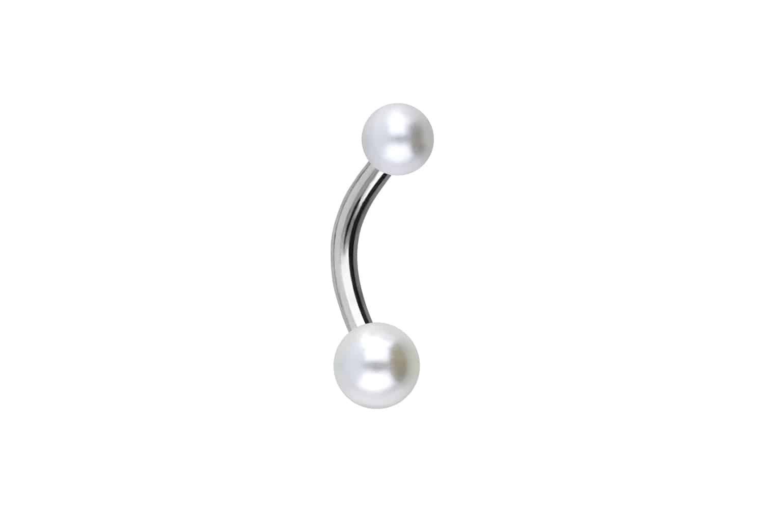 Bauchnabelpiercing Chirurgenstahl Mini Bananabell SYNTHETISCHE PERLEN