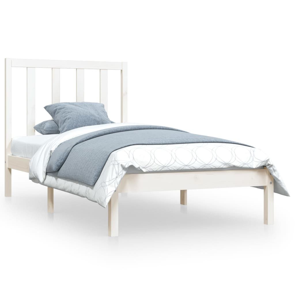 vidaXL Bett Massivholzbett Weiß Kiefer 100x200 günstig online kaufen