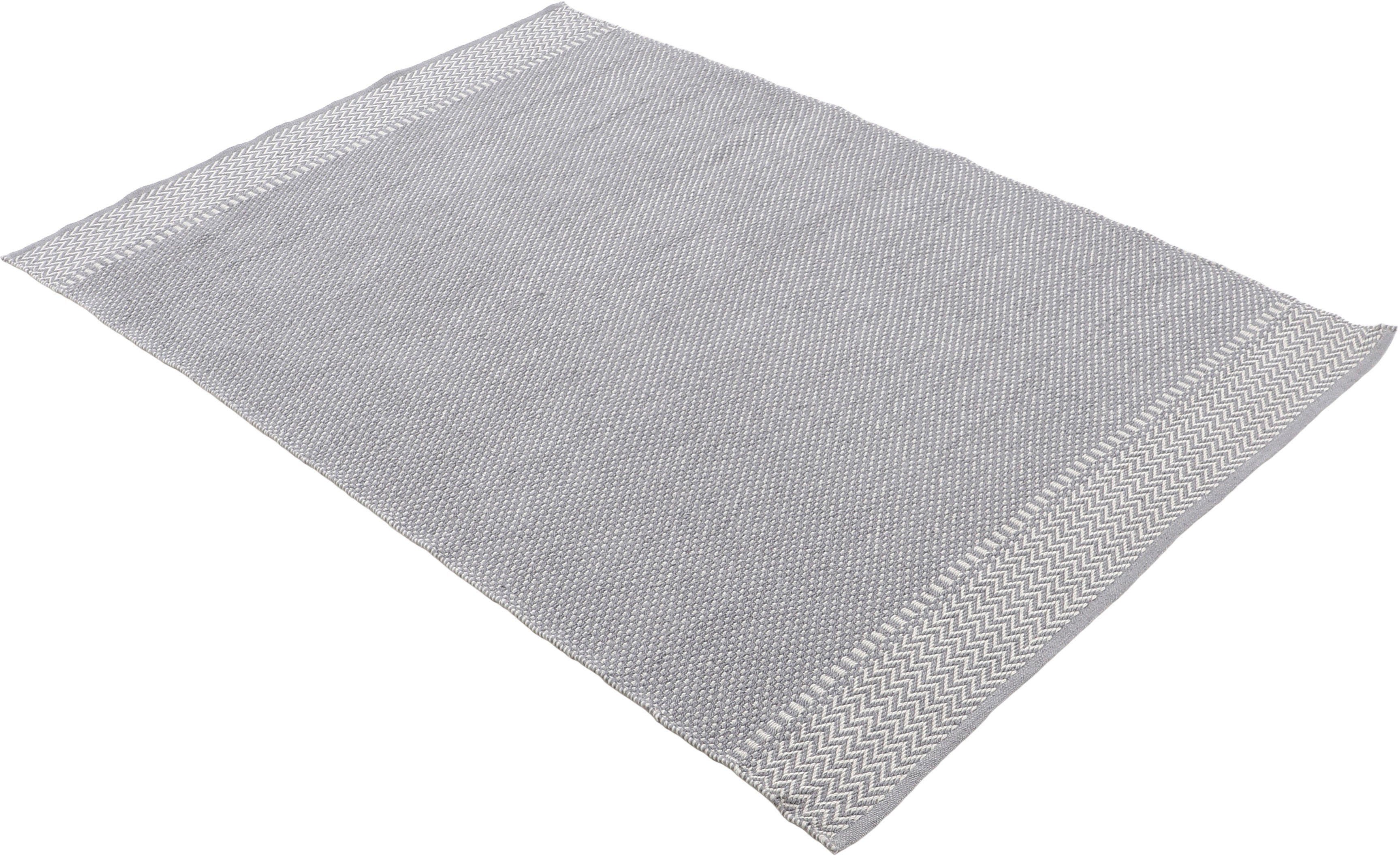 Teppich Frida 205, carpetfine, rechteckig, Optik (PET), Sisal Höhe: mm, 100% Material Wendeteppich, 7 Flachgewebe, grau recyceltem