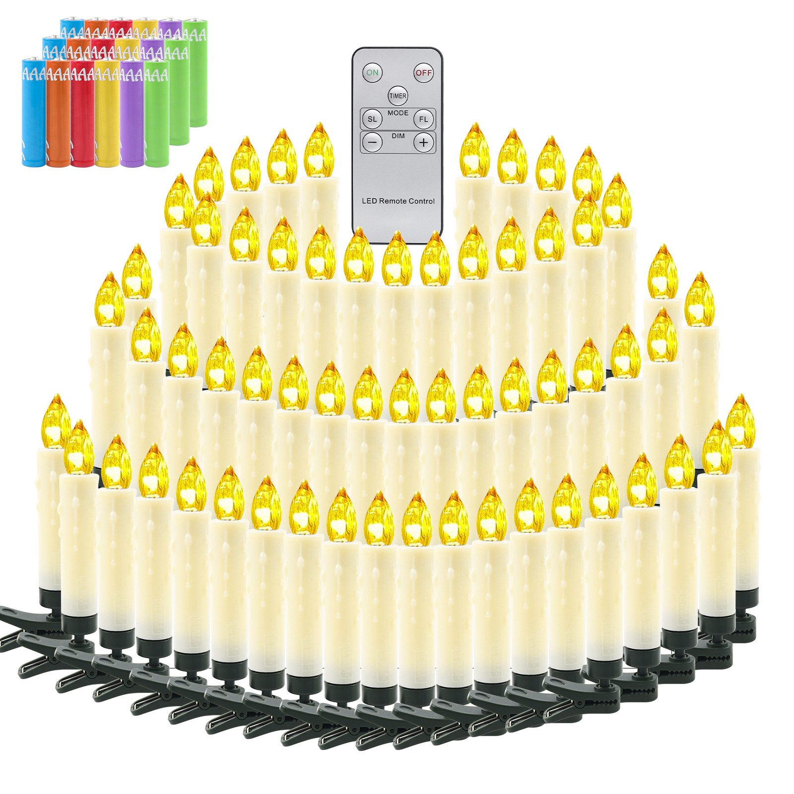 Gotoll LED-Christbaumkerzen LZ20-40 mit Batterie Weihnachtskerzen günstig online kaufen