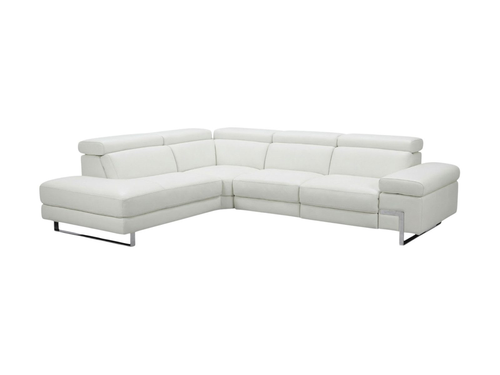 Villa Möbel Ecksofa Opera, L-Form 1 Teile, Echtleder-Ecksofa mit Kopfteilverstellung fürs Wohnzimmer