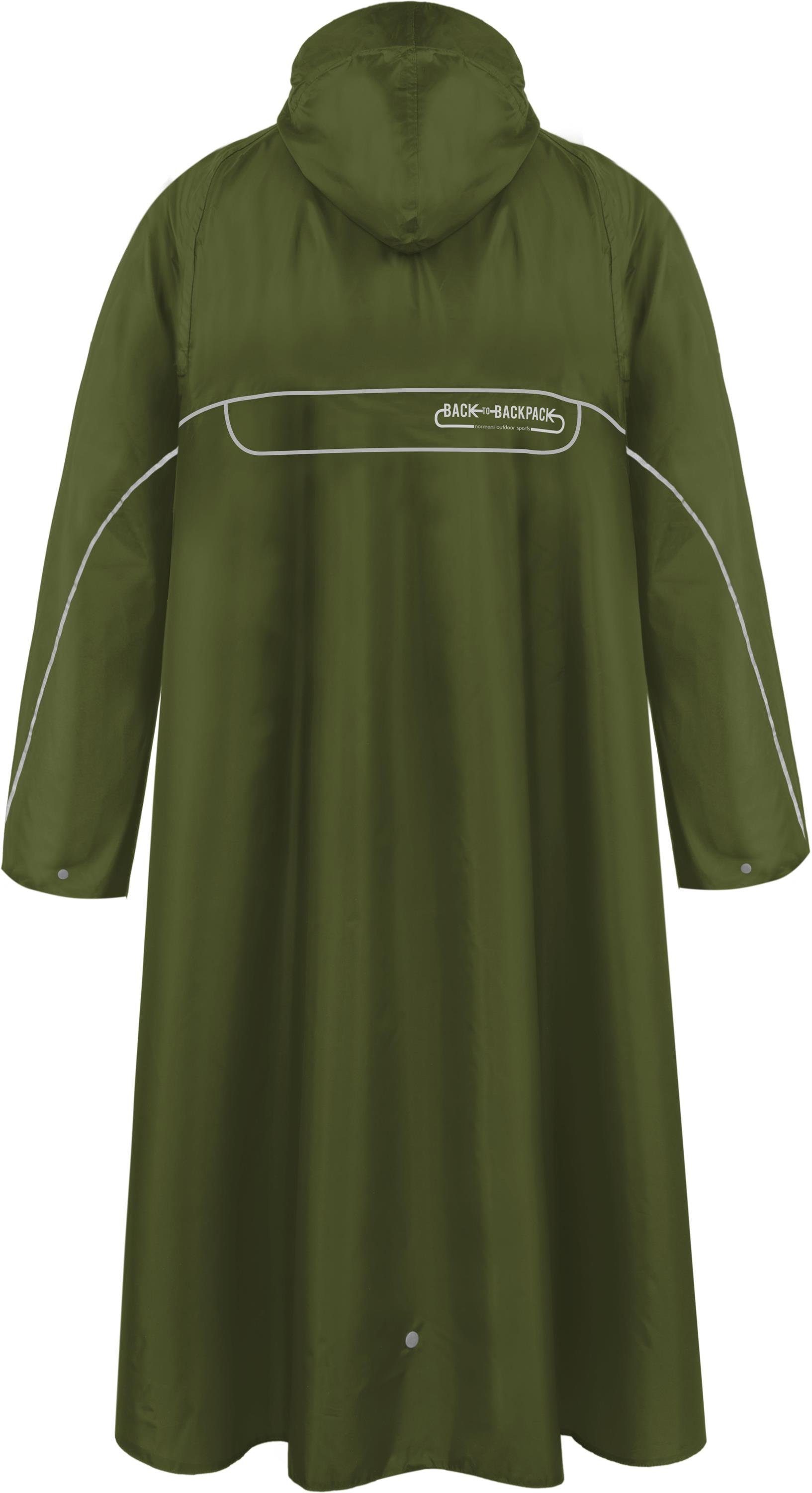 normani Regenponcho Regenponcho Tutunendo mit Rucksackfunktion - Extra Langer wasserdichter Outdoorponcho