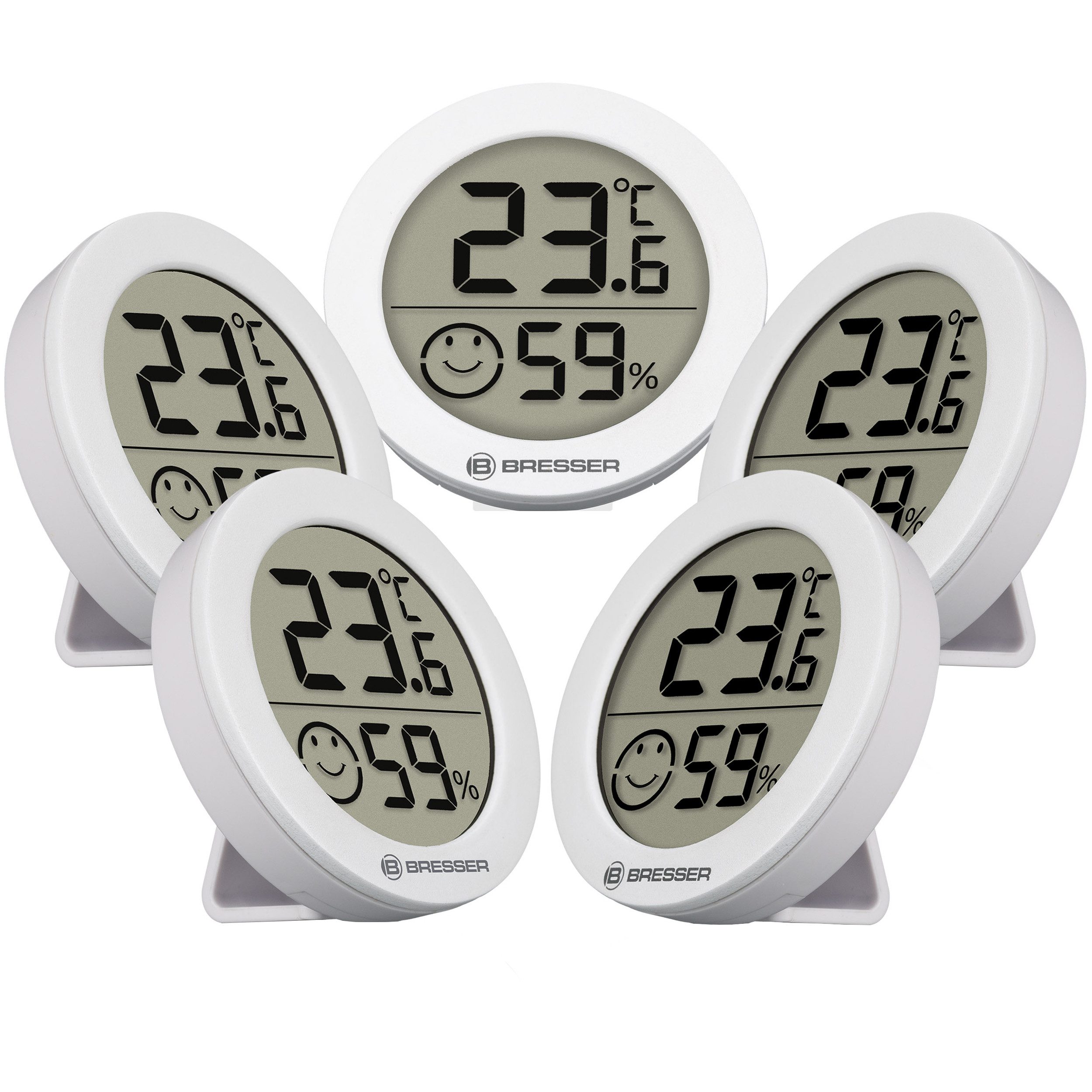 Hygrometer BRESSER Thermo-Hygrometer Smile 5er-Set