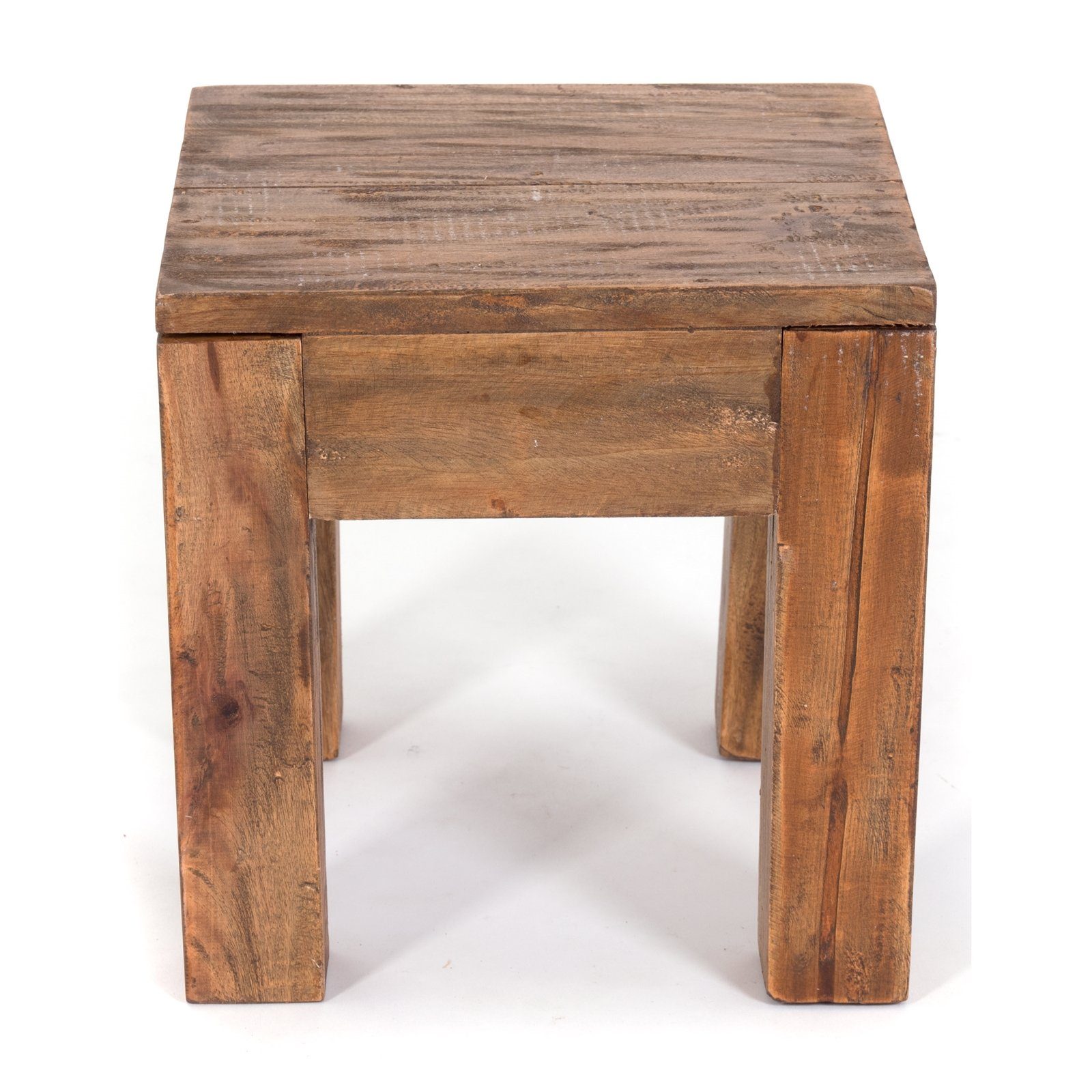 DELIGHTS 30x30cm Beistelltisch rustikal 30, (HxB) SQUARE Beistelltisch Massivholz COUCHTISCH DESIGN