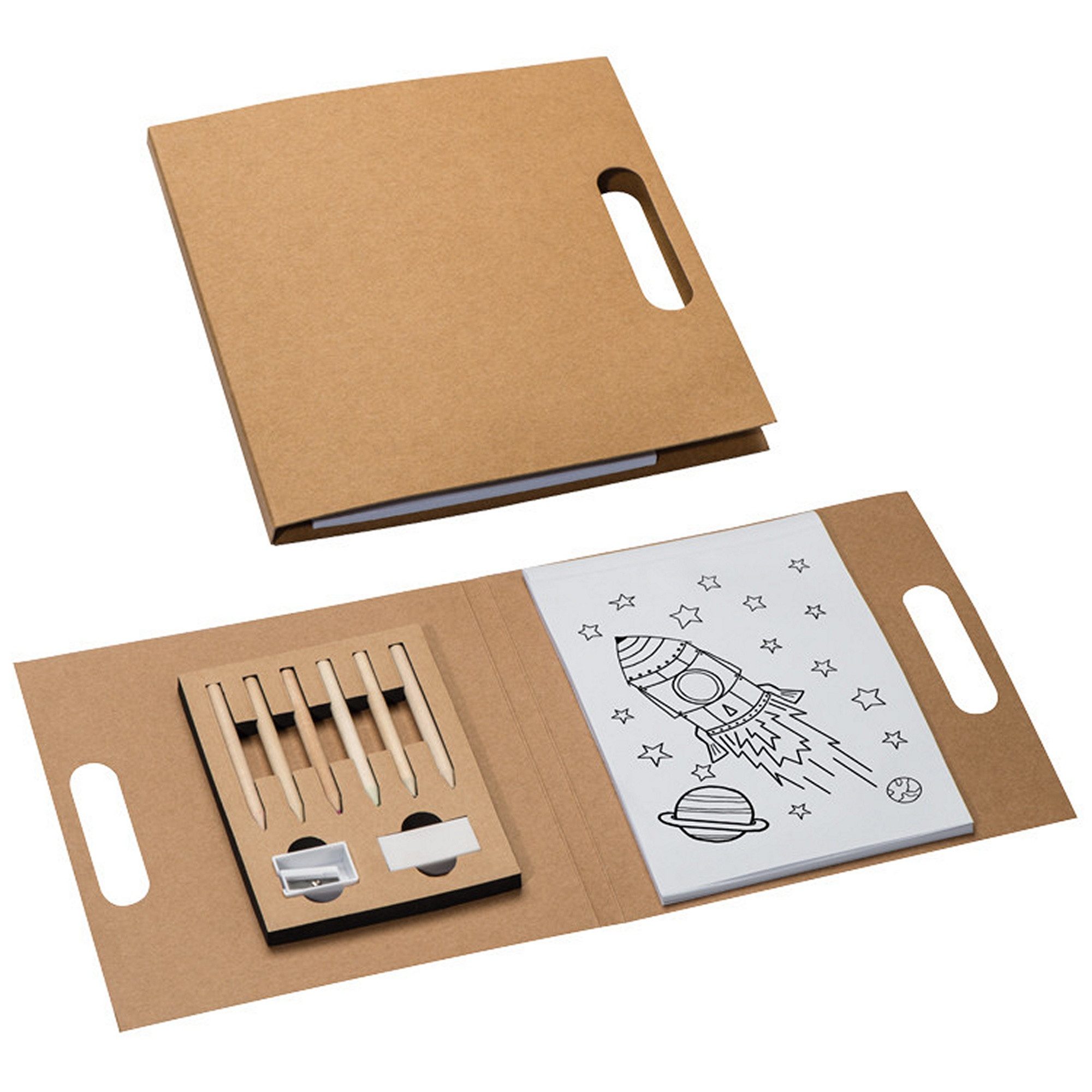 Macma Buntstift Malheft-Set / bestehend aus Malbuch 30 Bl., Spitzer, Radiergummi, 6 Bu