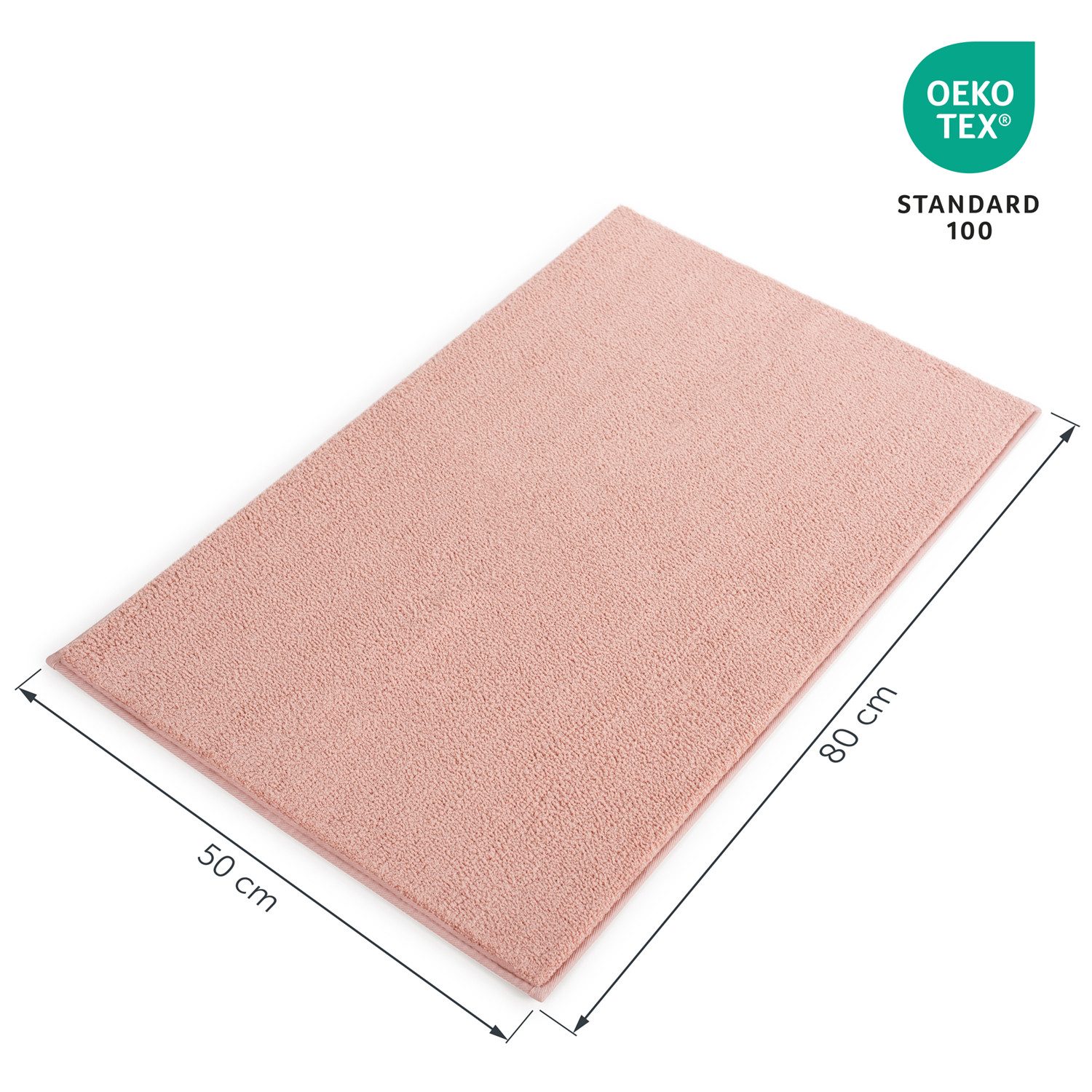 Blumtal Badematte rutschfester und weicher Badezimmerteppich, rutschsicher, strapazierfähig, waschbar, Polyester, Badvorleger in 50x80 cm - waschbar