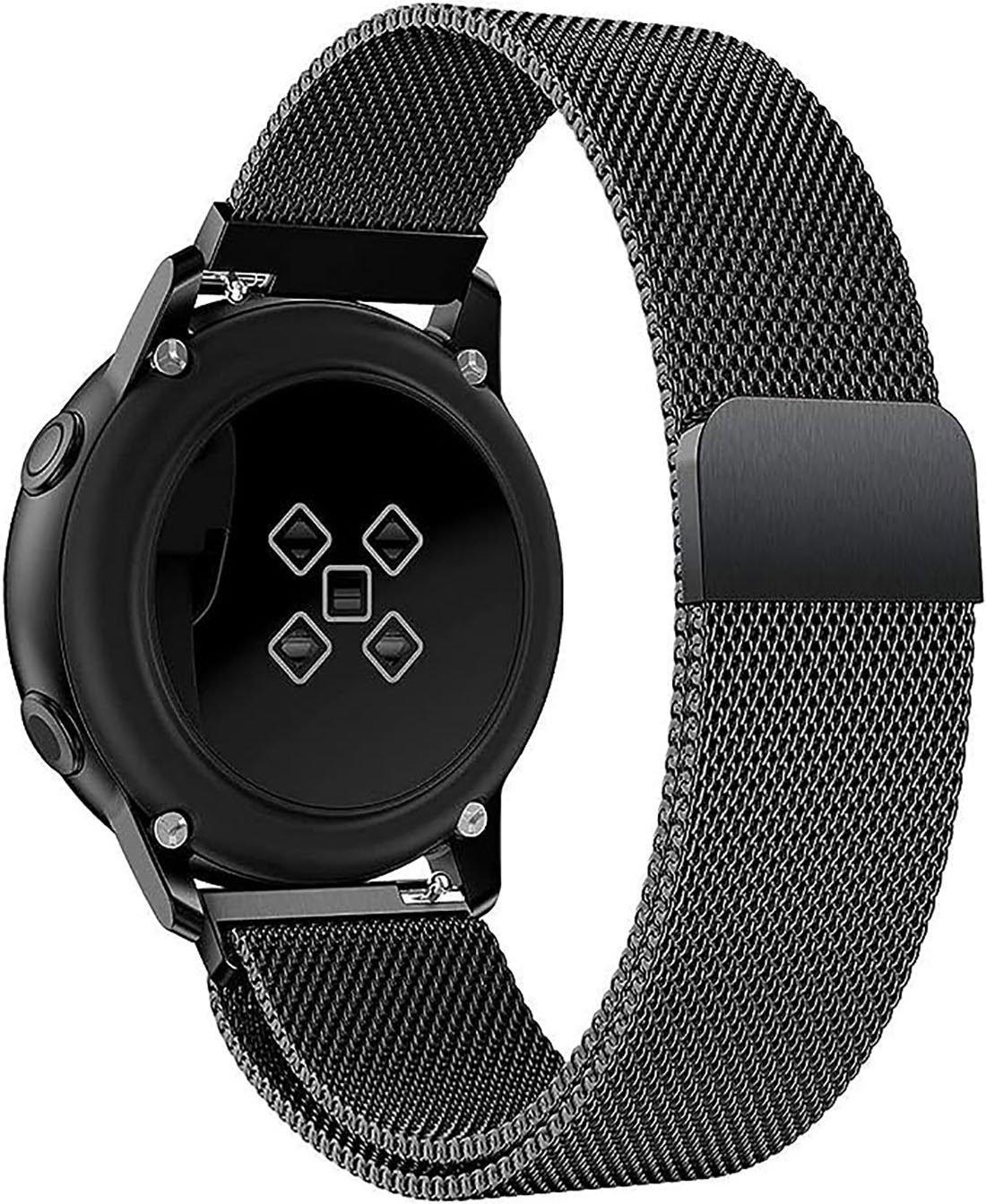 Armband Mesh CTGtree Edelstahl Ersatz Magnetverschluss Metall Smartwatch-Armband Uhrenarmband Schwarz