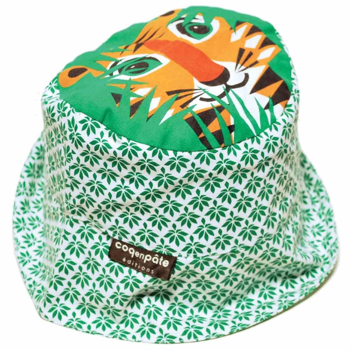 COQ EN PATE Sonnenhut Farbenfroher Kinder-Hut mit Tiermotiven und Mustern Sonnenschutz Tiger - Größe: M
